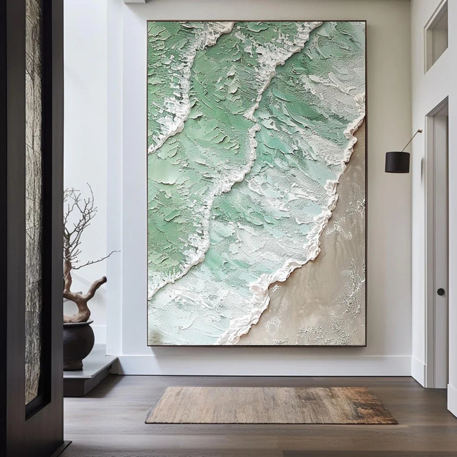 Ocean And Sky Abstract Textured Canvas Art #OS 327