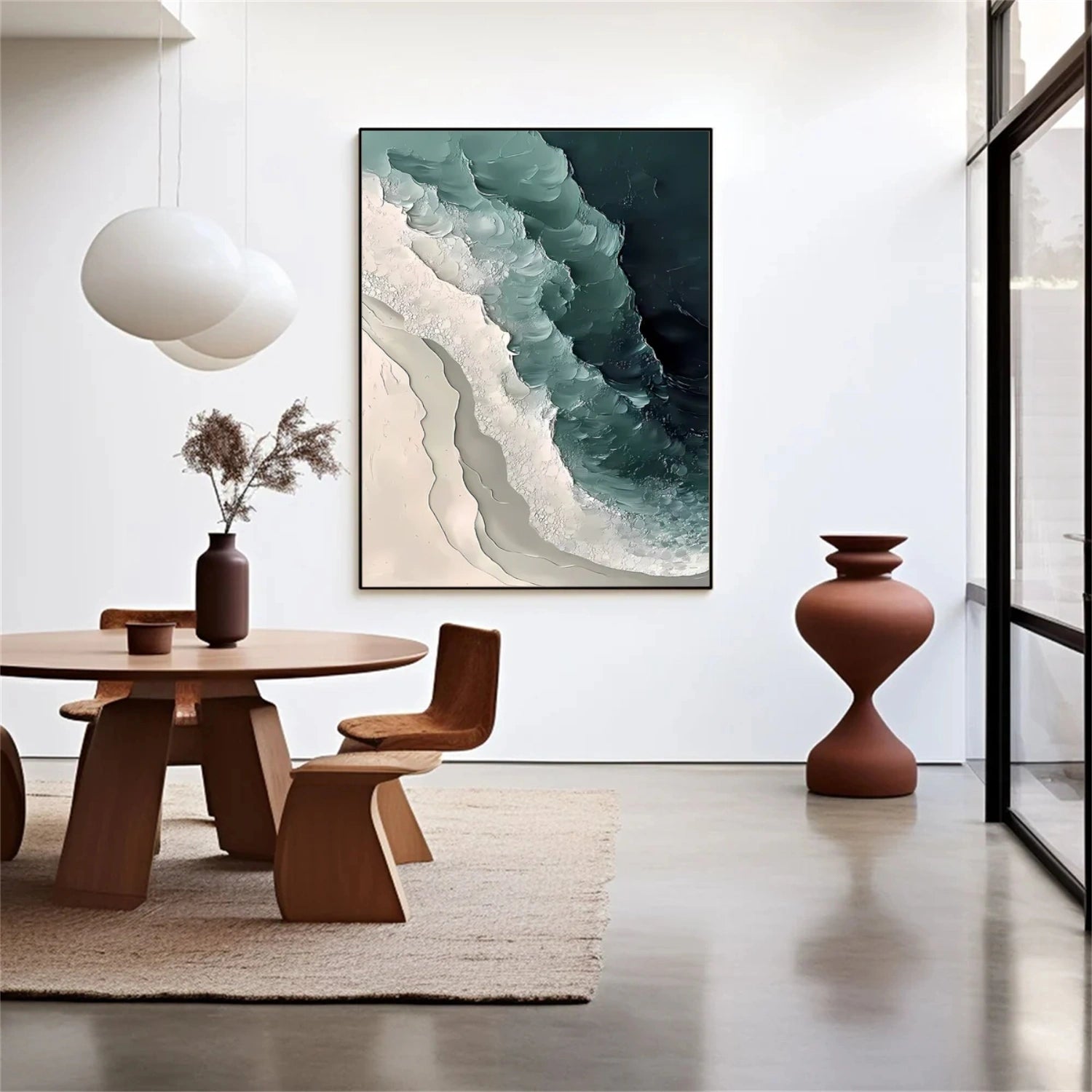 Ocean And Sky Abstract Textured Canvas Art #OS 301