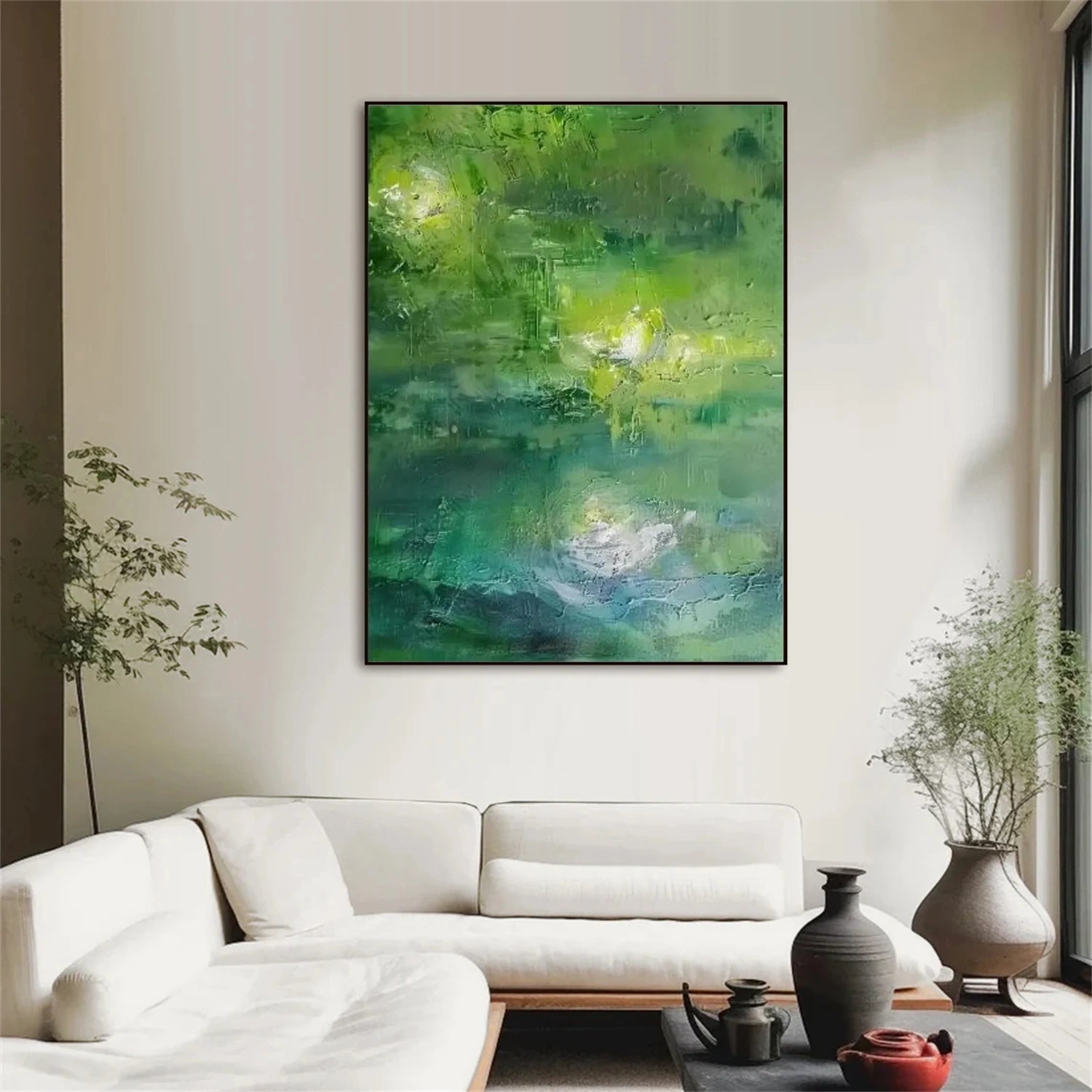Green Abstract Textured Wall Art #AB 468