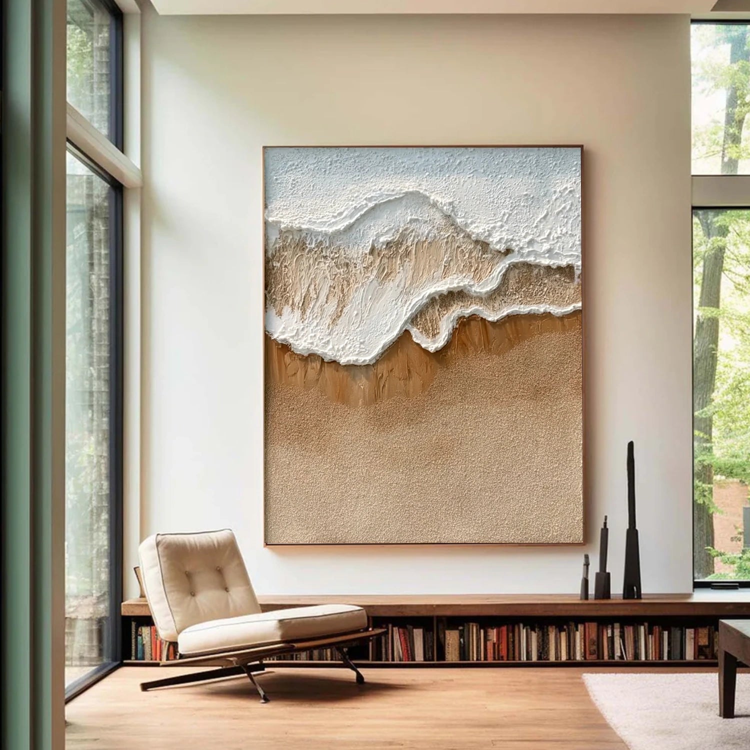 Ocean And Sky Abstract Textured Canvas Art #OS351