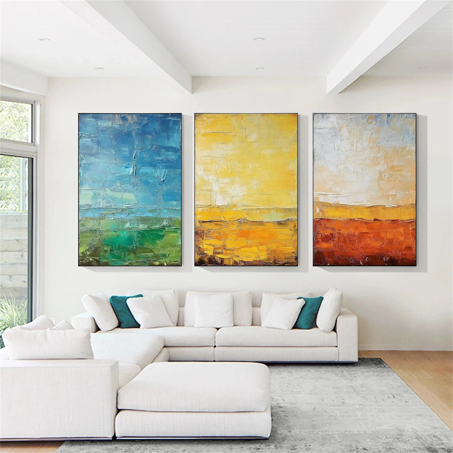 Colorful Abstract Texture Wall Art Set of 3  #AB620