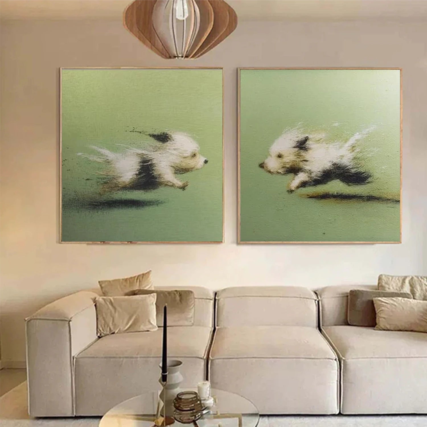 Colorful Abstract Animal Canvas Art Square Set of 2 #AP235