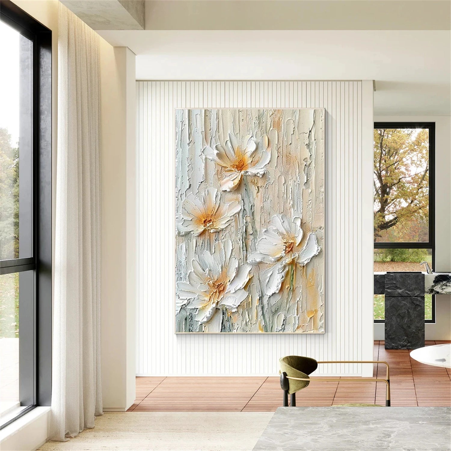 Flower & Tree Abstract Texture Canvas Art #FT 315