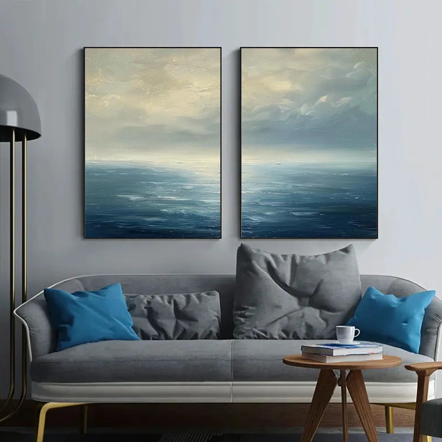 Ocean And Sky Abstract Canvas Art Set of 2 #OS353