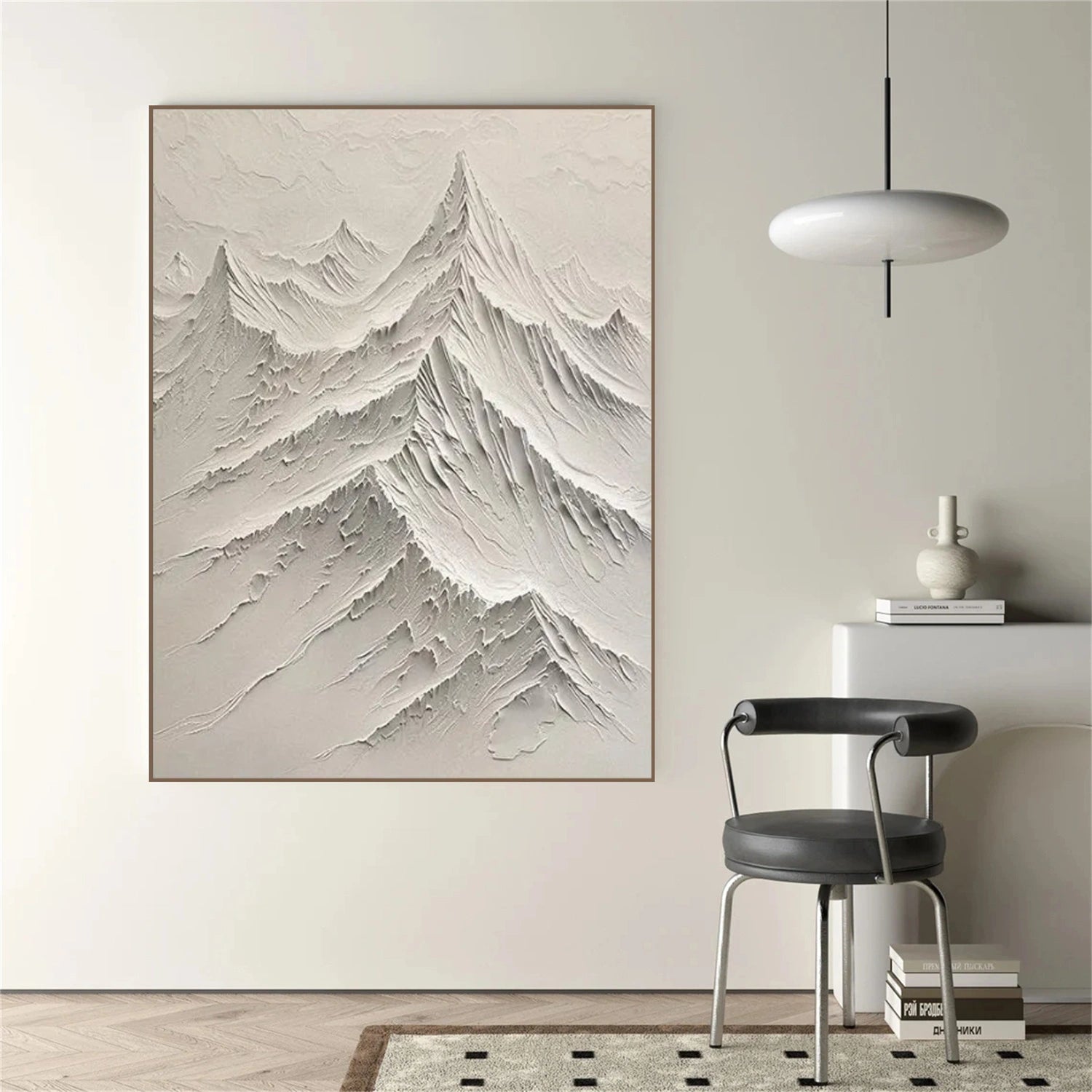 Beige Minimalist Mountain Texture Canvas # MM404