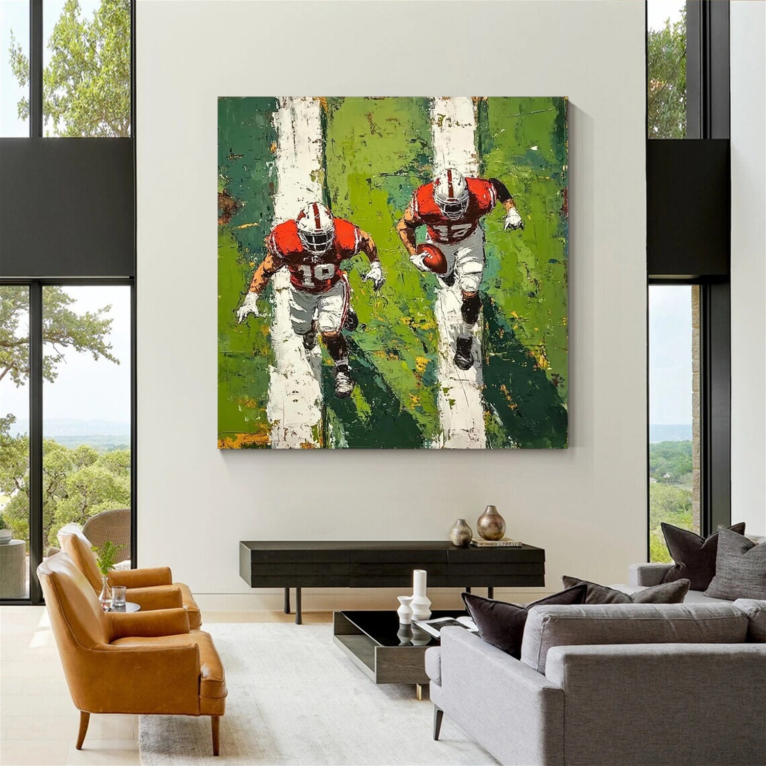 American Football Sport Art Textured Painting Canvas #SA004