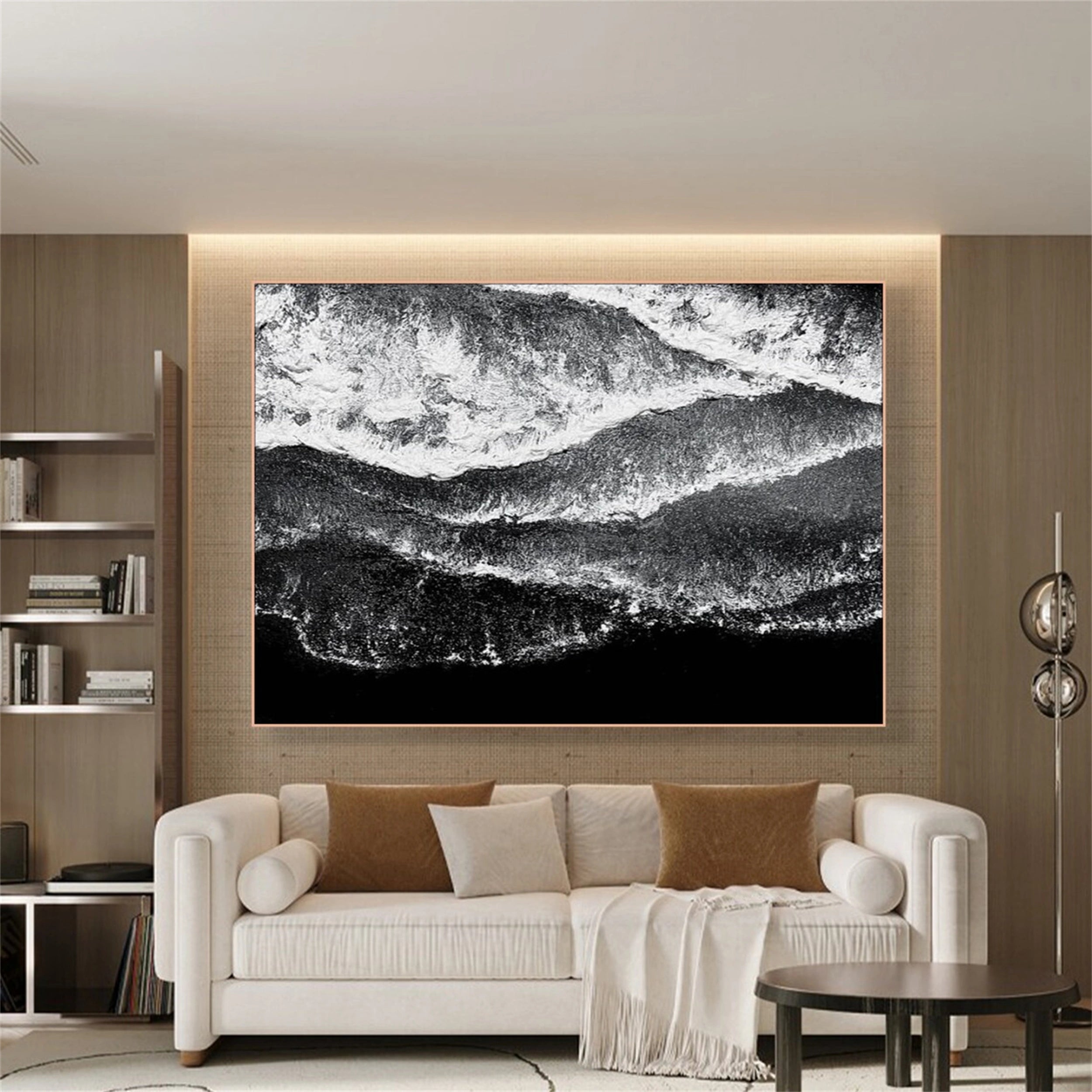 Black White Textured Minimalist Wall Art #MZ055