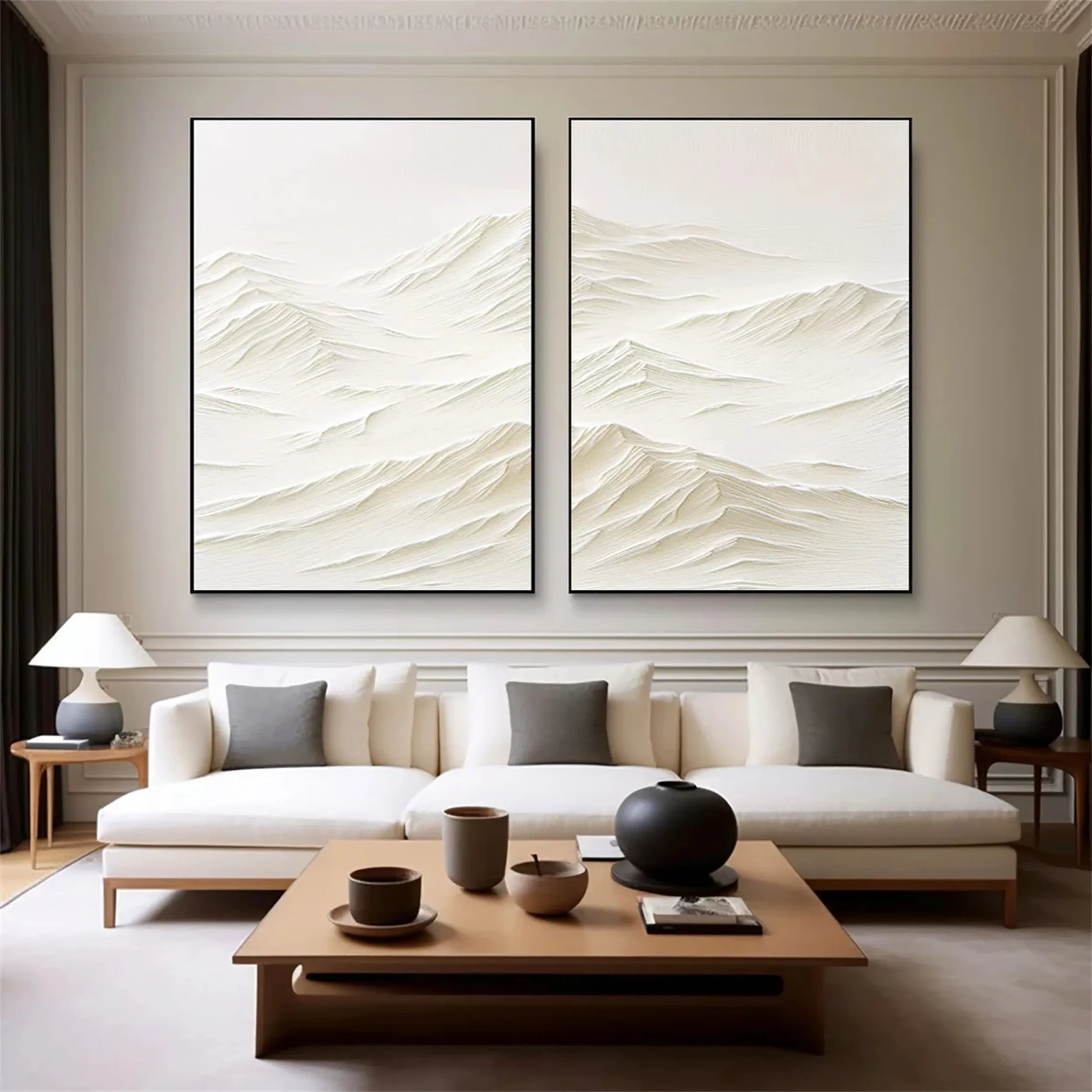 Plaster Art Minimalist Textured Paintings Set of 2 #MM187