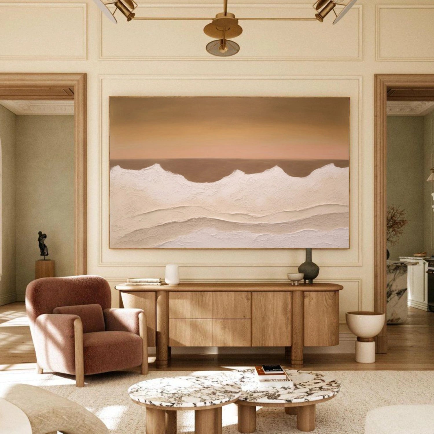 Ocean And Sky Abstract Texture Canvas Art #OS404