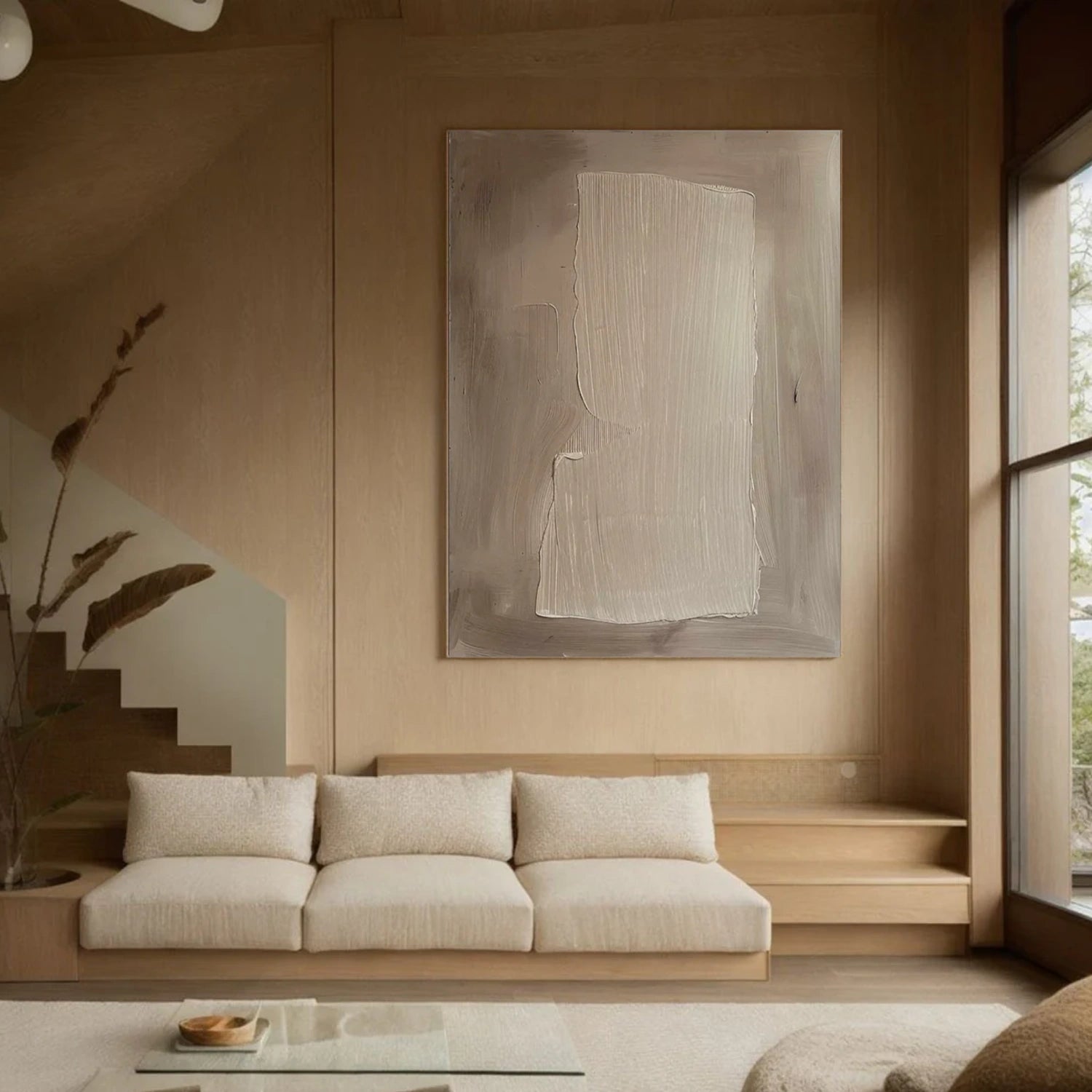 Beige & Brown Abstract Wall Art #BB181