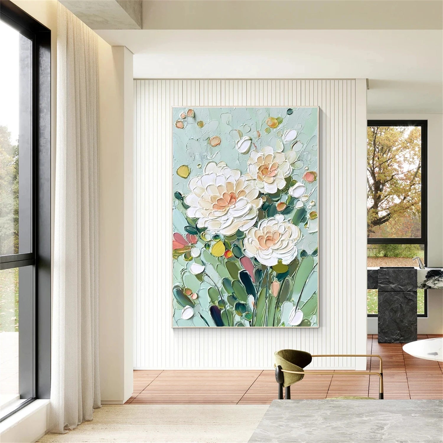 Flower & Tree Abstract Textured Canvas # FT 372