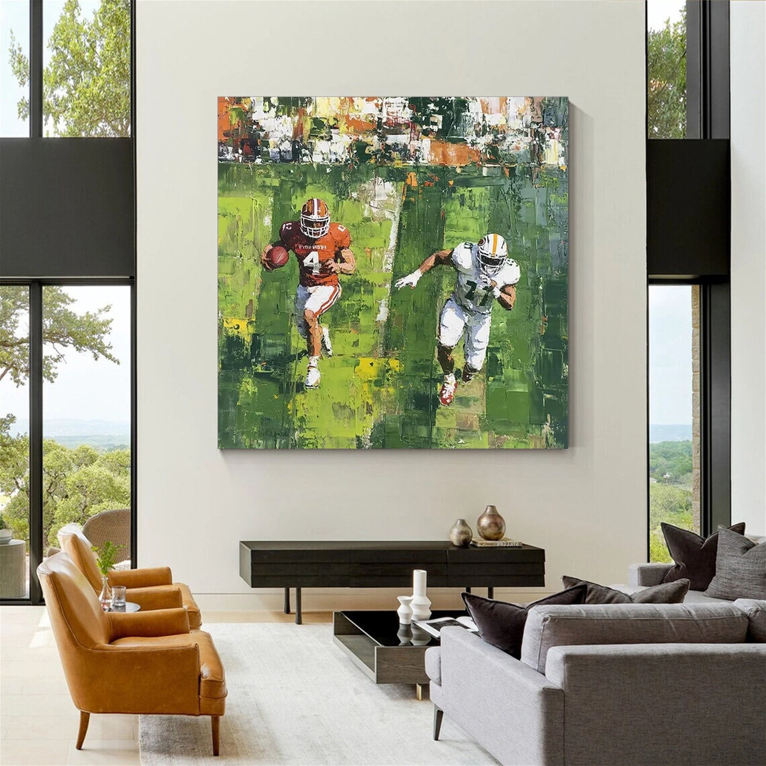 American Football Sport Art Textured Painting Canvas #SA005