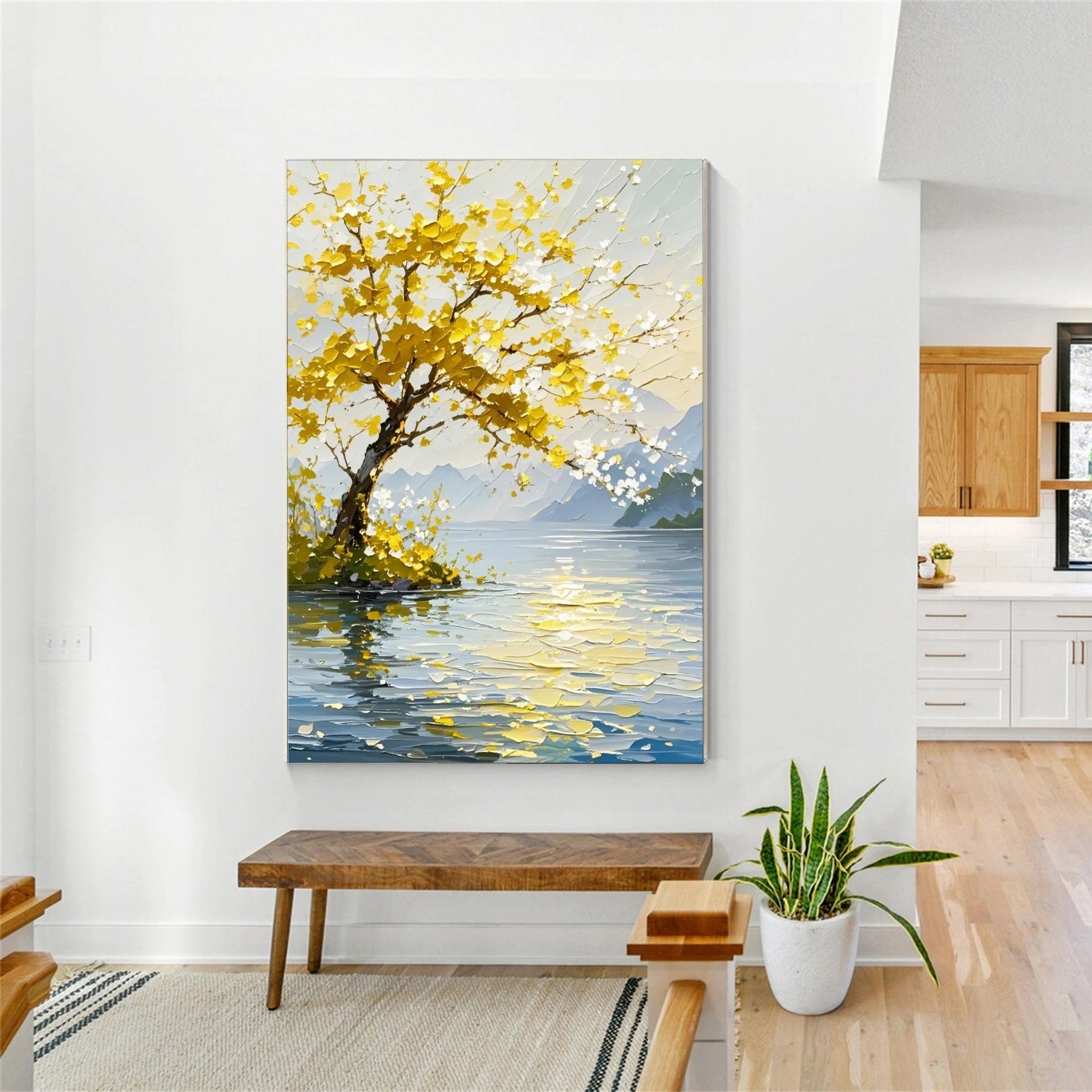 Flower & Tree Abstract Texture Canvas Art #FT 271