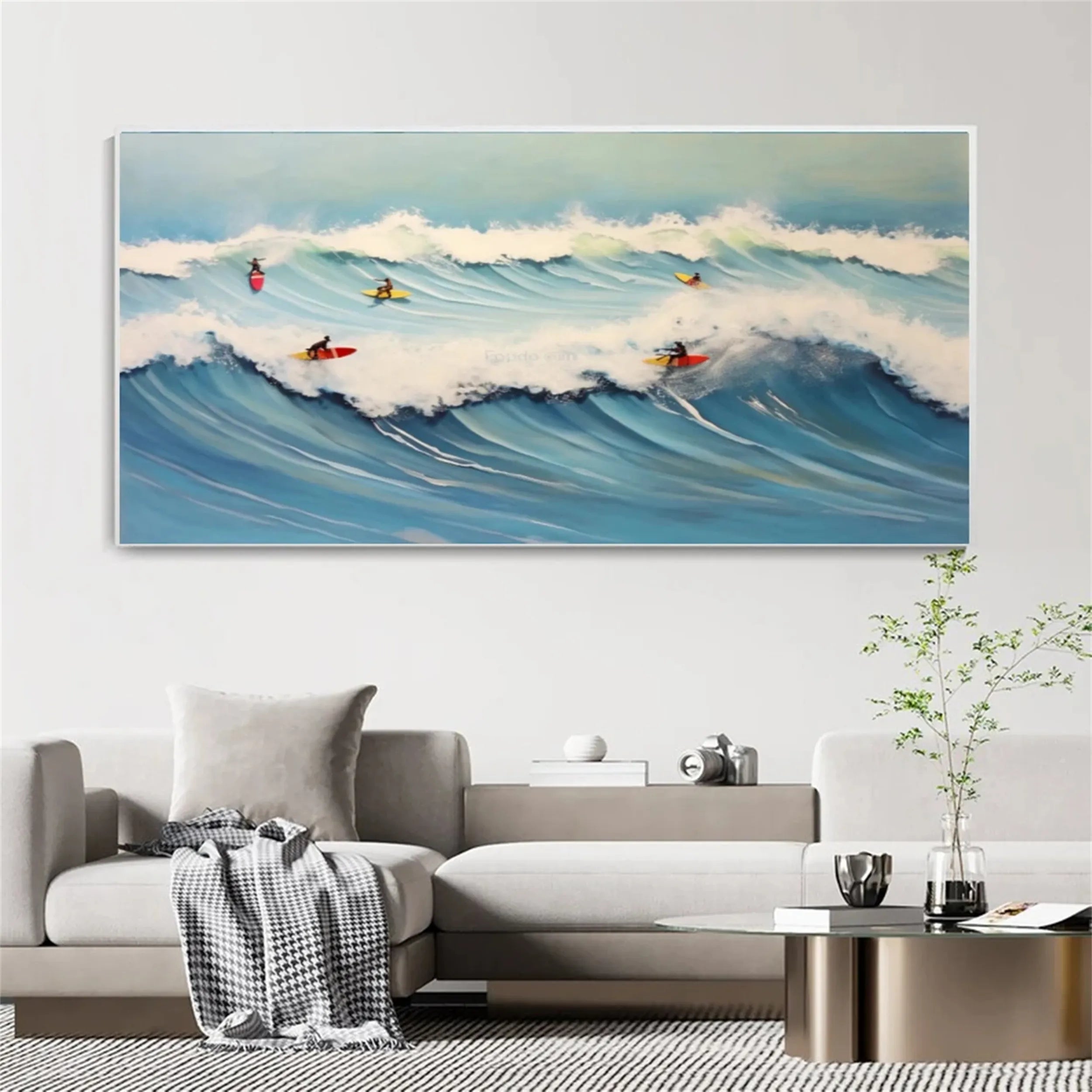 Seascape and Snowy Peak Painting #SP023