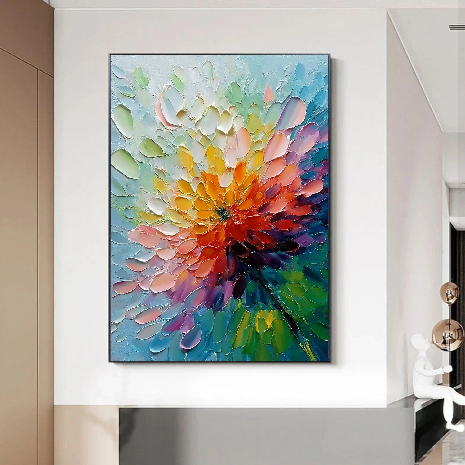 Colorful Flower & Tree Abstract Texture Canvas Art #FT 279