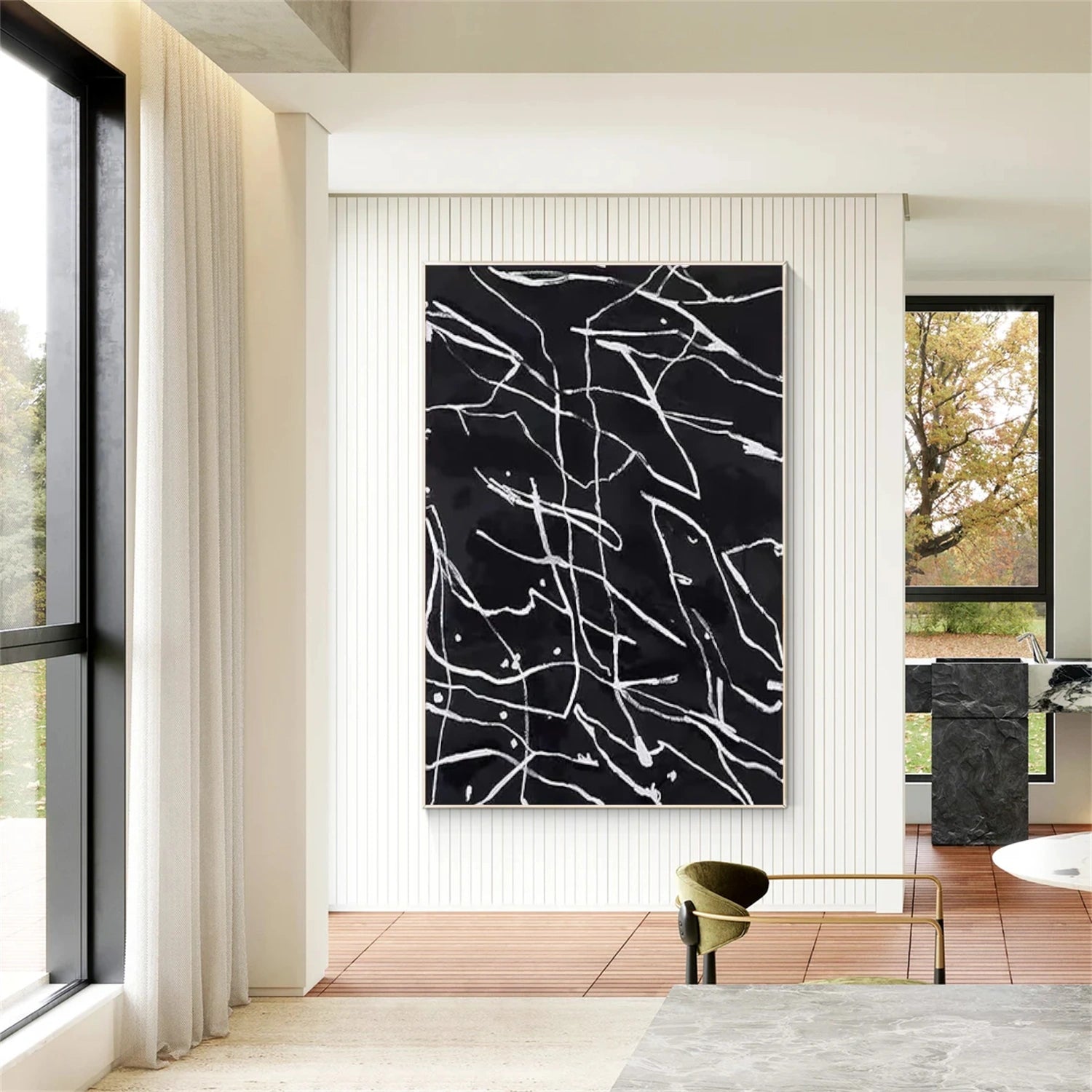 Black & White Abstract Wall Art #AB 515