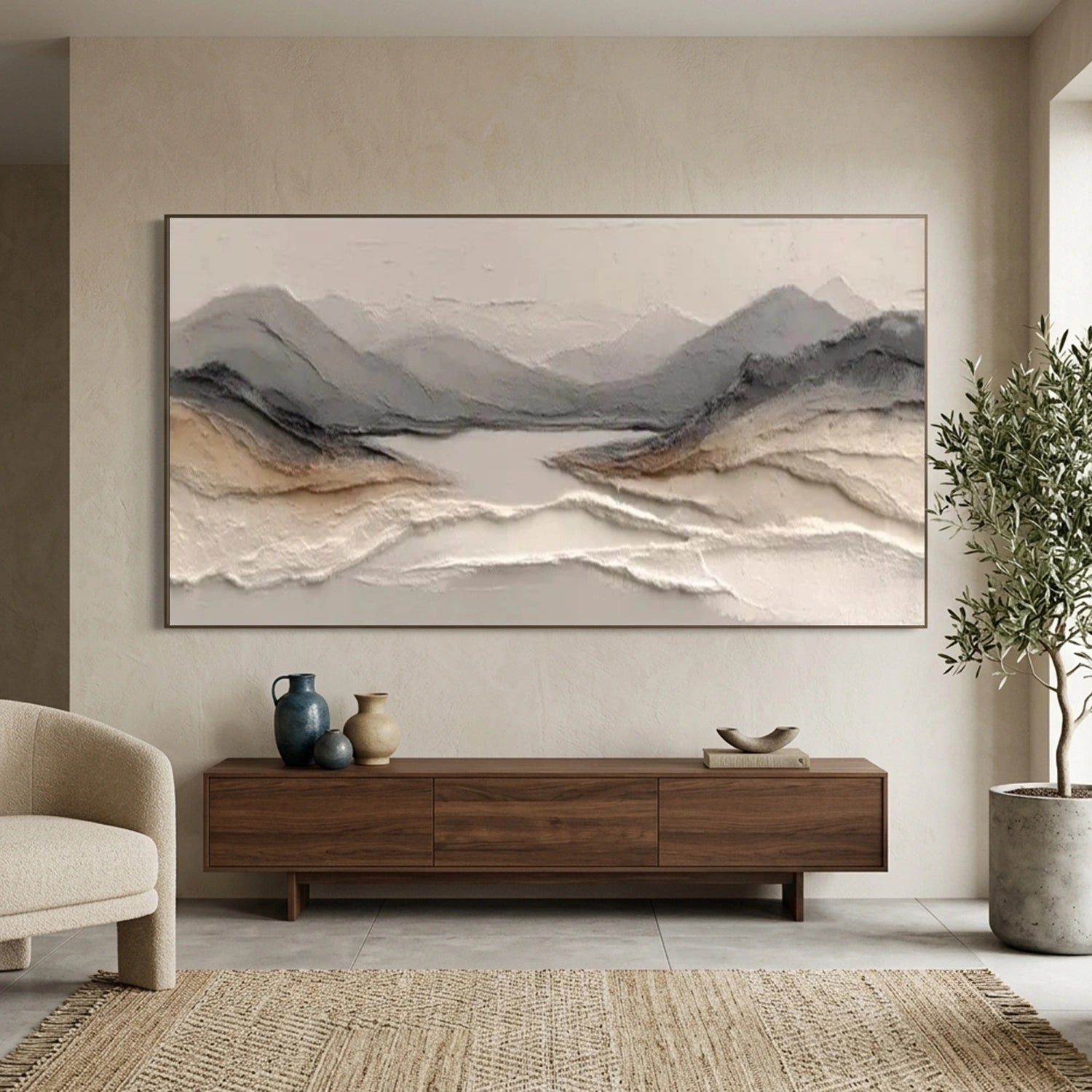 Minimalist Mountain Texture Canvas # MM442