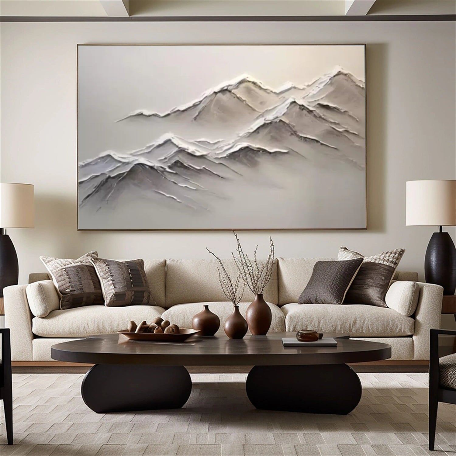 Abstract Mountain Textured Canvas Art #MM323