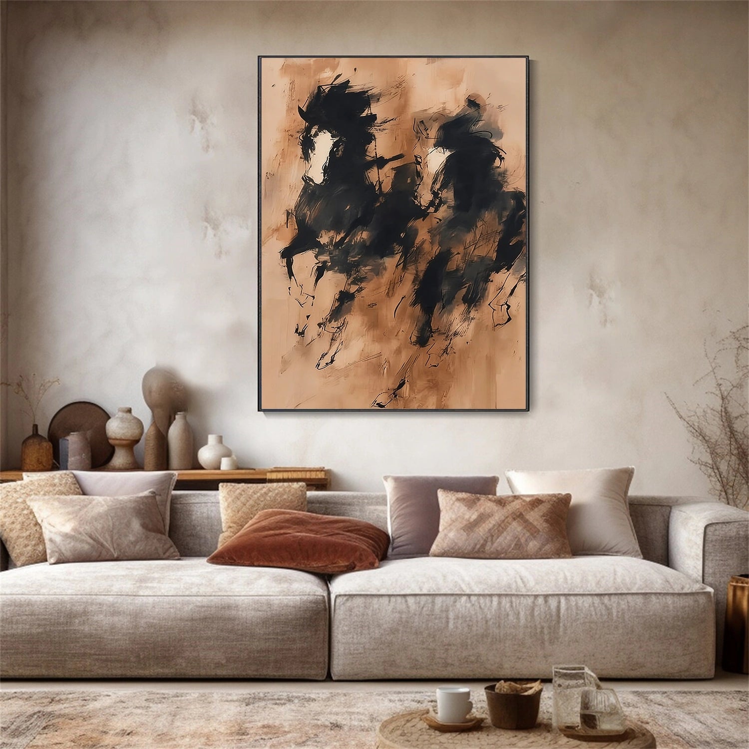 Abstract Animal Horse Canvas Art #AP205