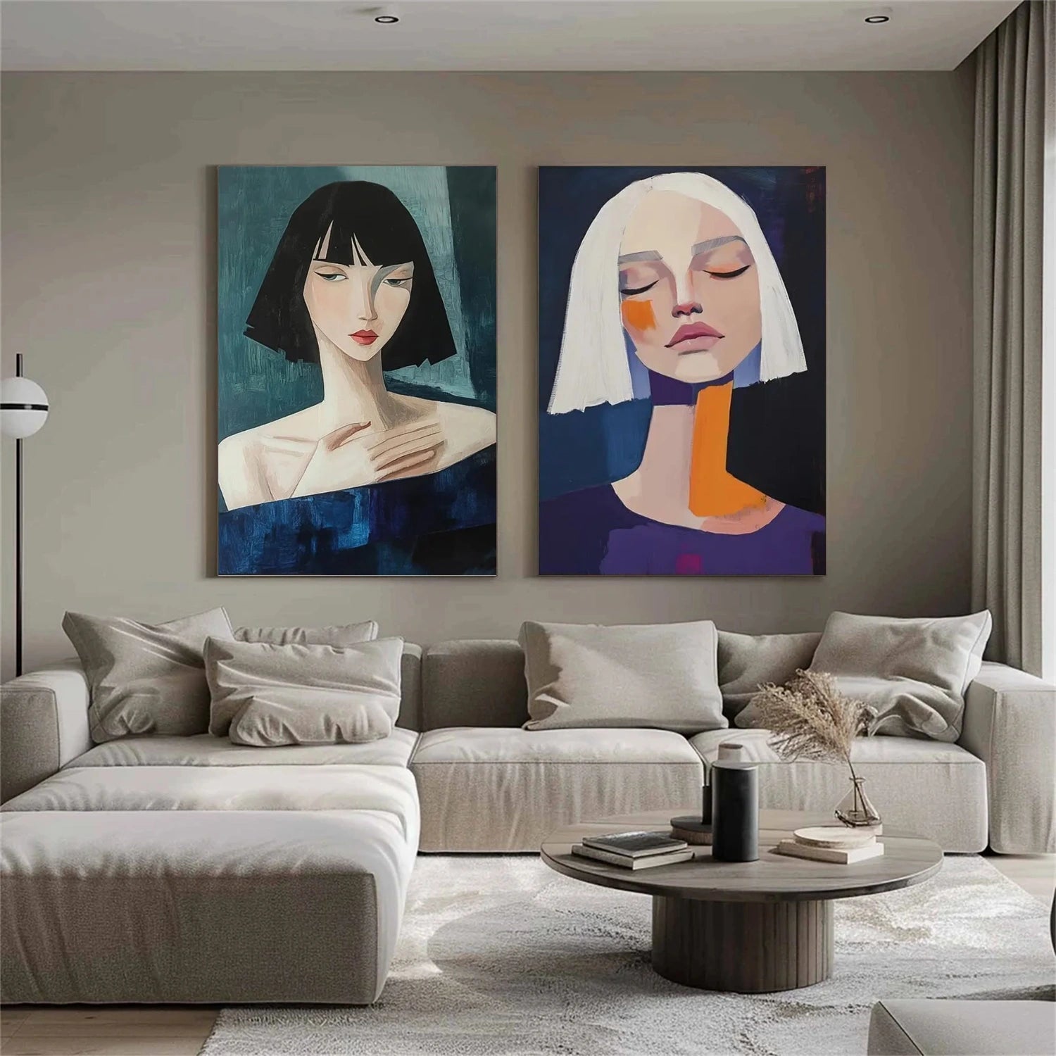 Abstract Portrait Wall Art Set of 2 #PT036