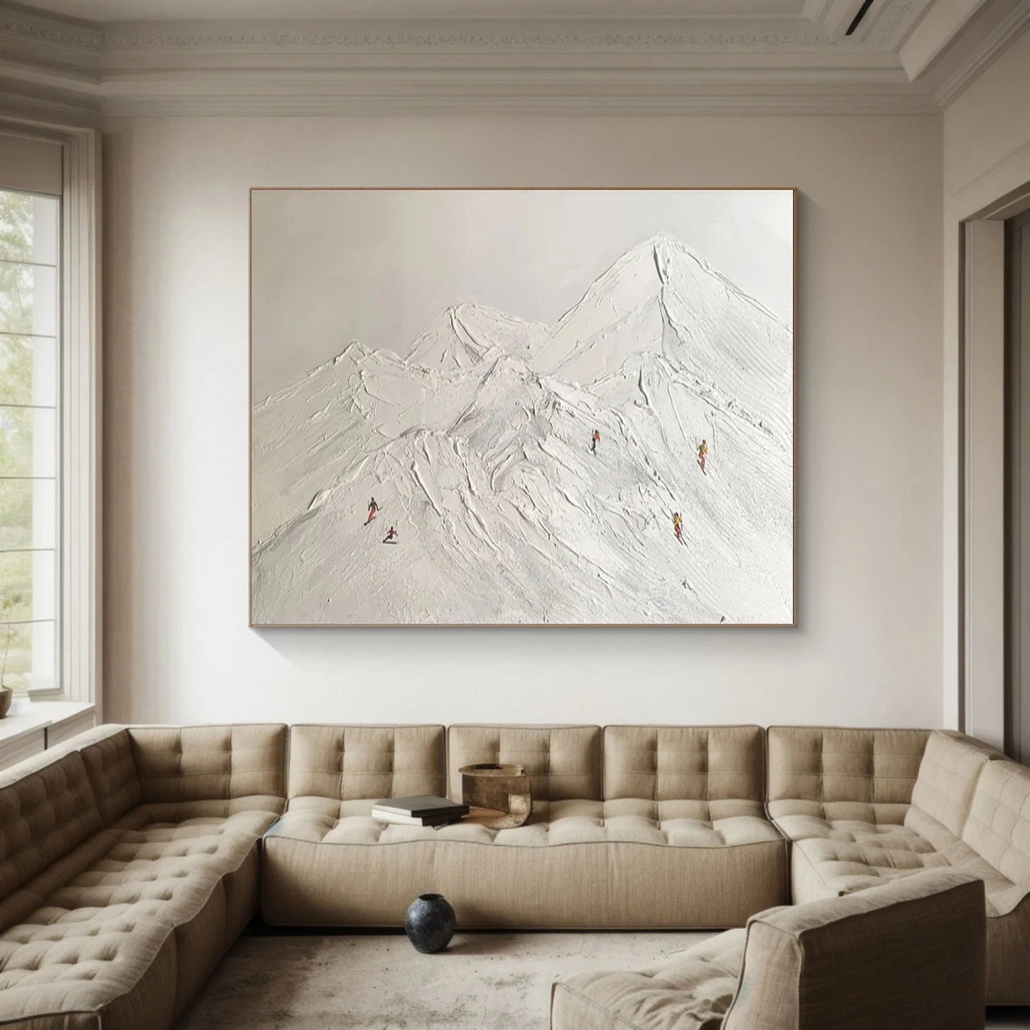 Skiing Sport Art Textured Painting Canvas #MM301