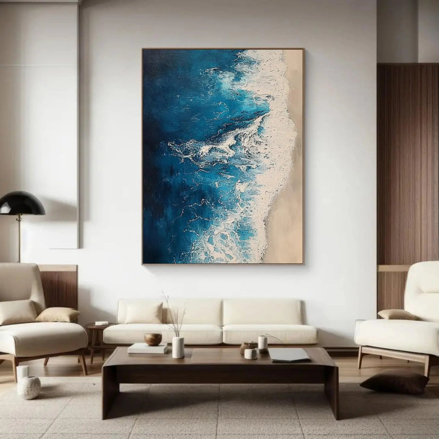 Ocean And Sky Abstract Textured Canvas Art #OS 310