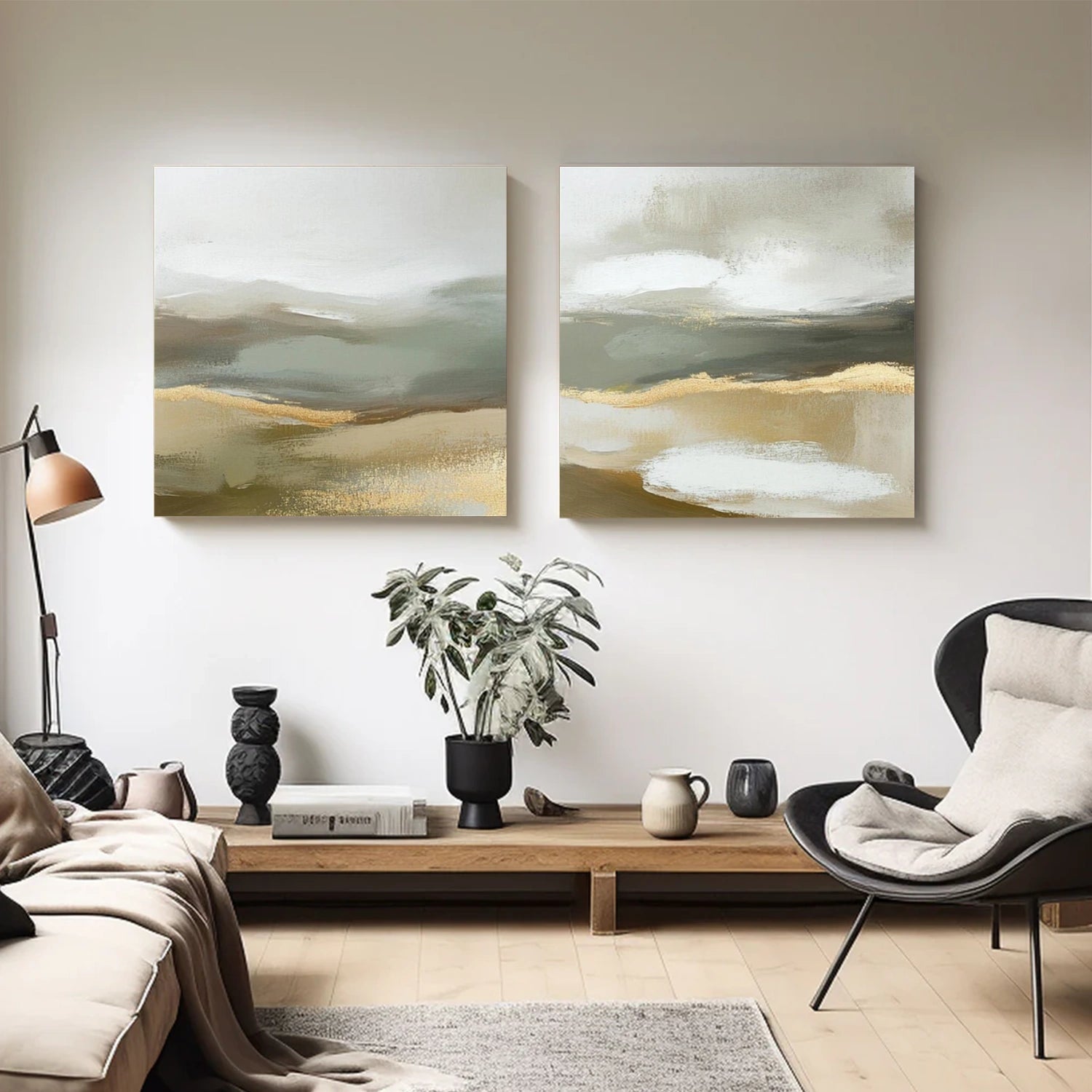 Abstract Wall Art Square  Set of 2 #AB618