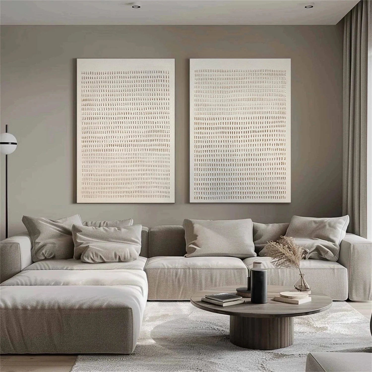 Beige & Brown Abstract Texture Set of 2 #BB195