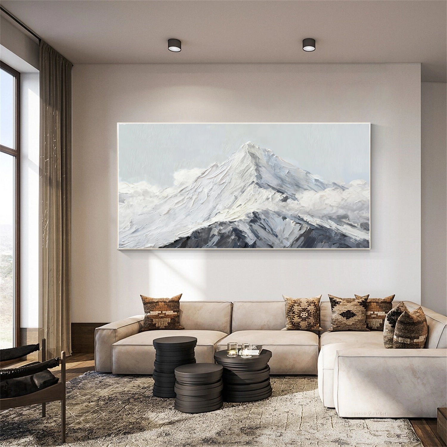 Abstract Mountain Textured Canvas Art #MM335