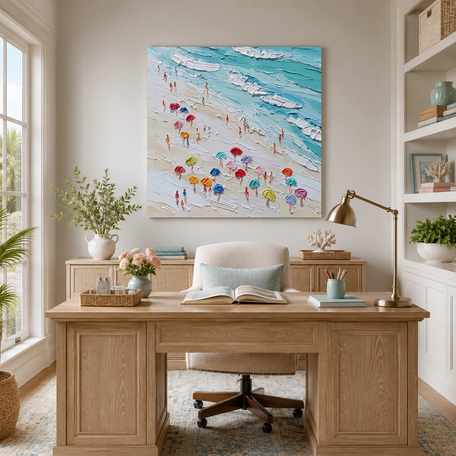 Ocean And Sky Abstract Texture Canvas Art #OS423