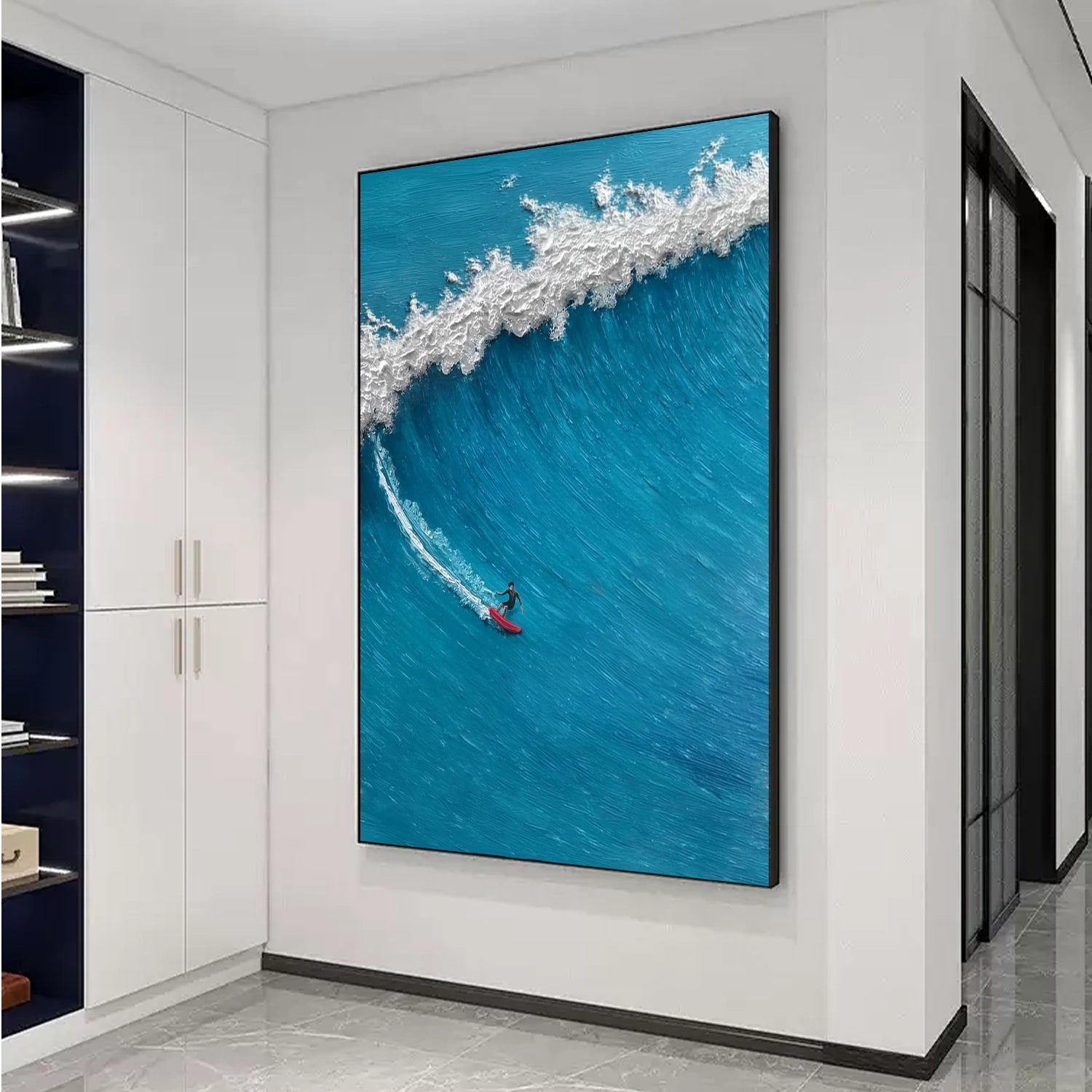 Surfing Sport Texture Canvas Painting #SA022