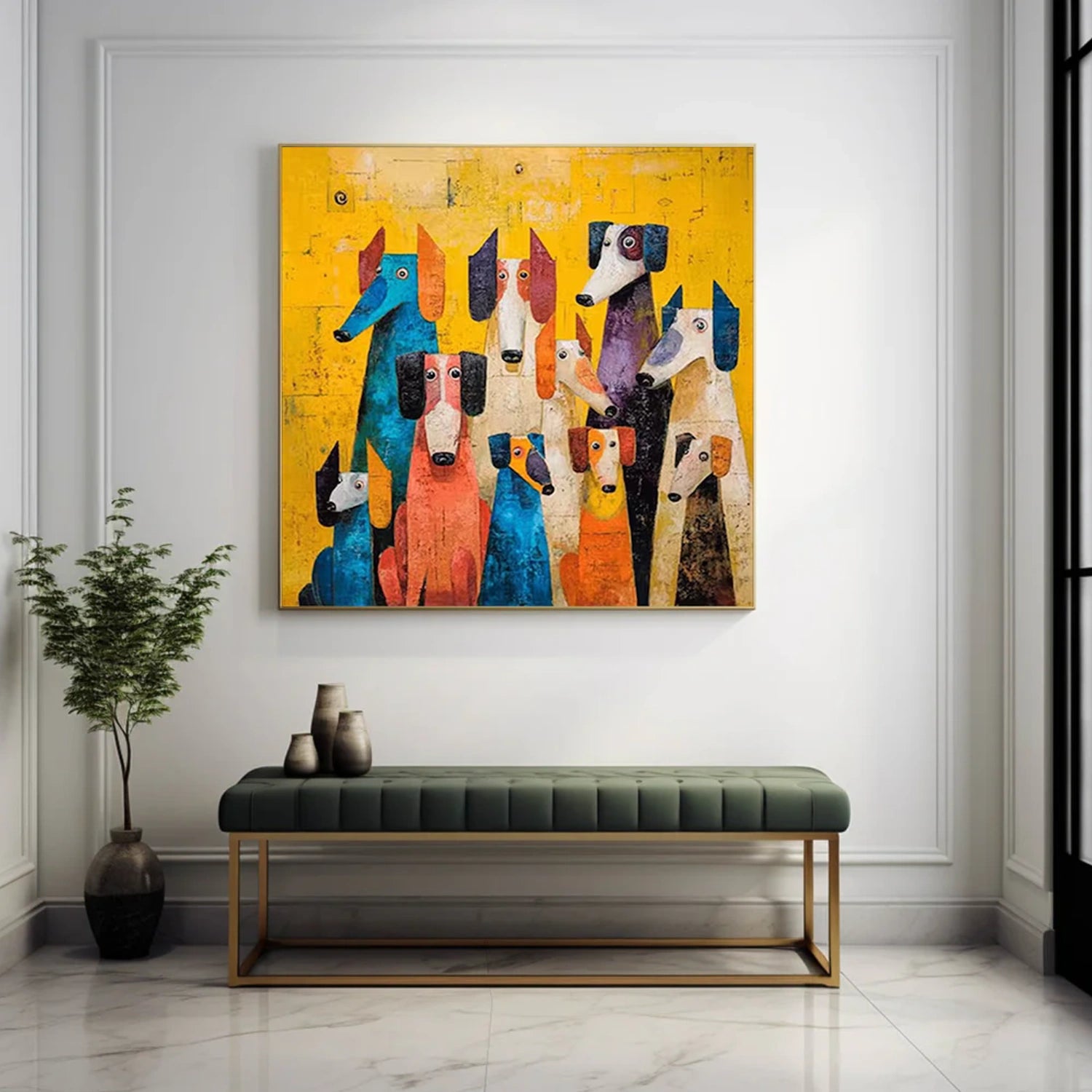 Colorful Abstract Animal Canvas Art #AP199