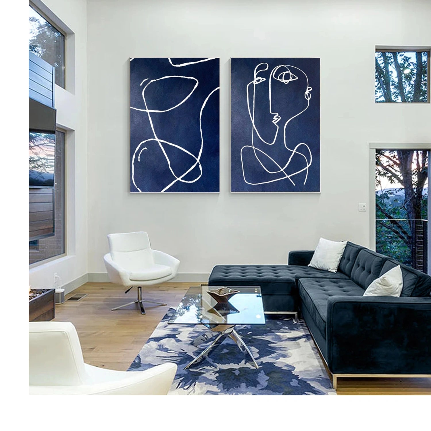Abstract Portrait Set of 2 Wall Art #PT030
