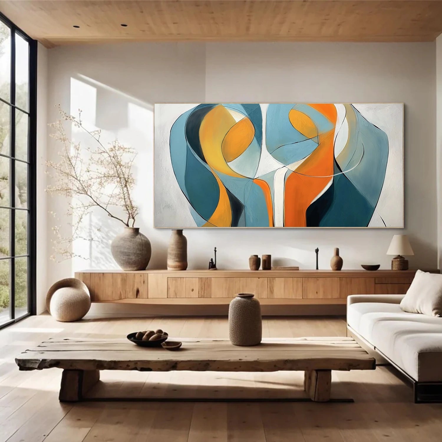 Contemporary Abstract Minimalist Square Set of 2 Wall Art #CW036