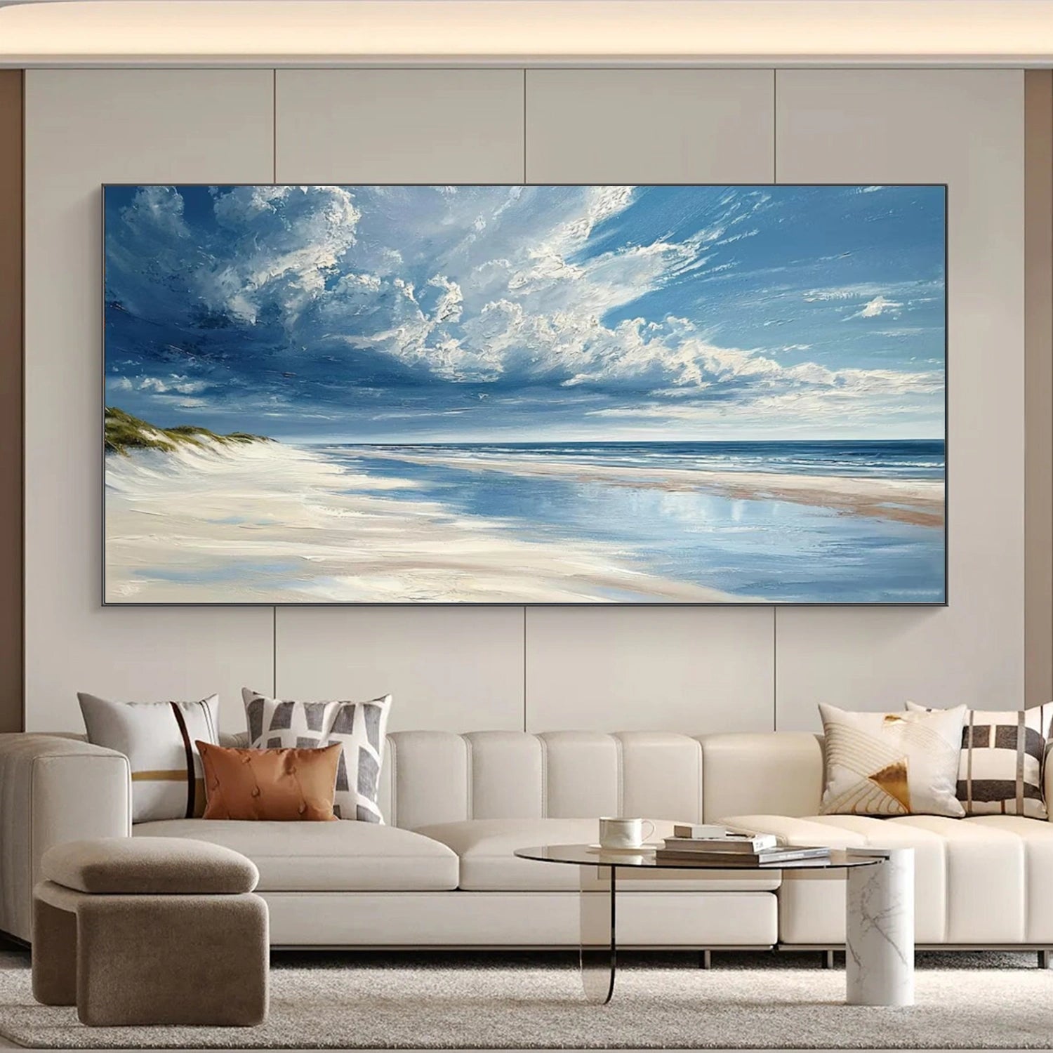 Ocean And Sky Abstract Canvas Art #OS 331