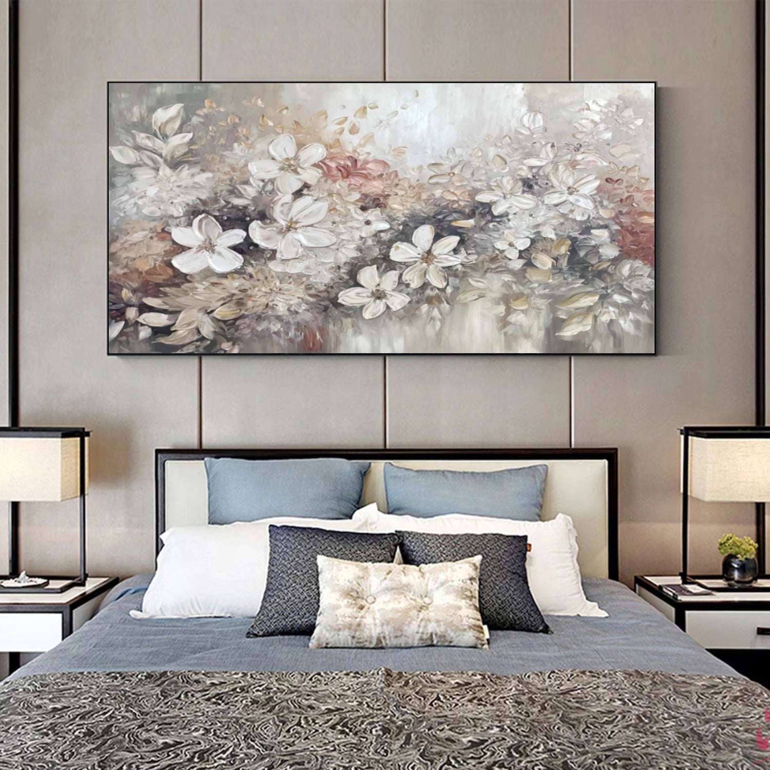 Flower & Tree Abstract Texture Canvas Art #FT 309