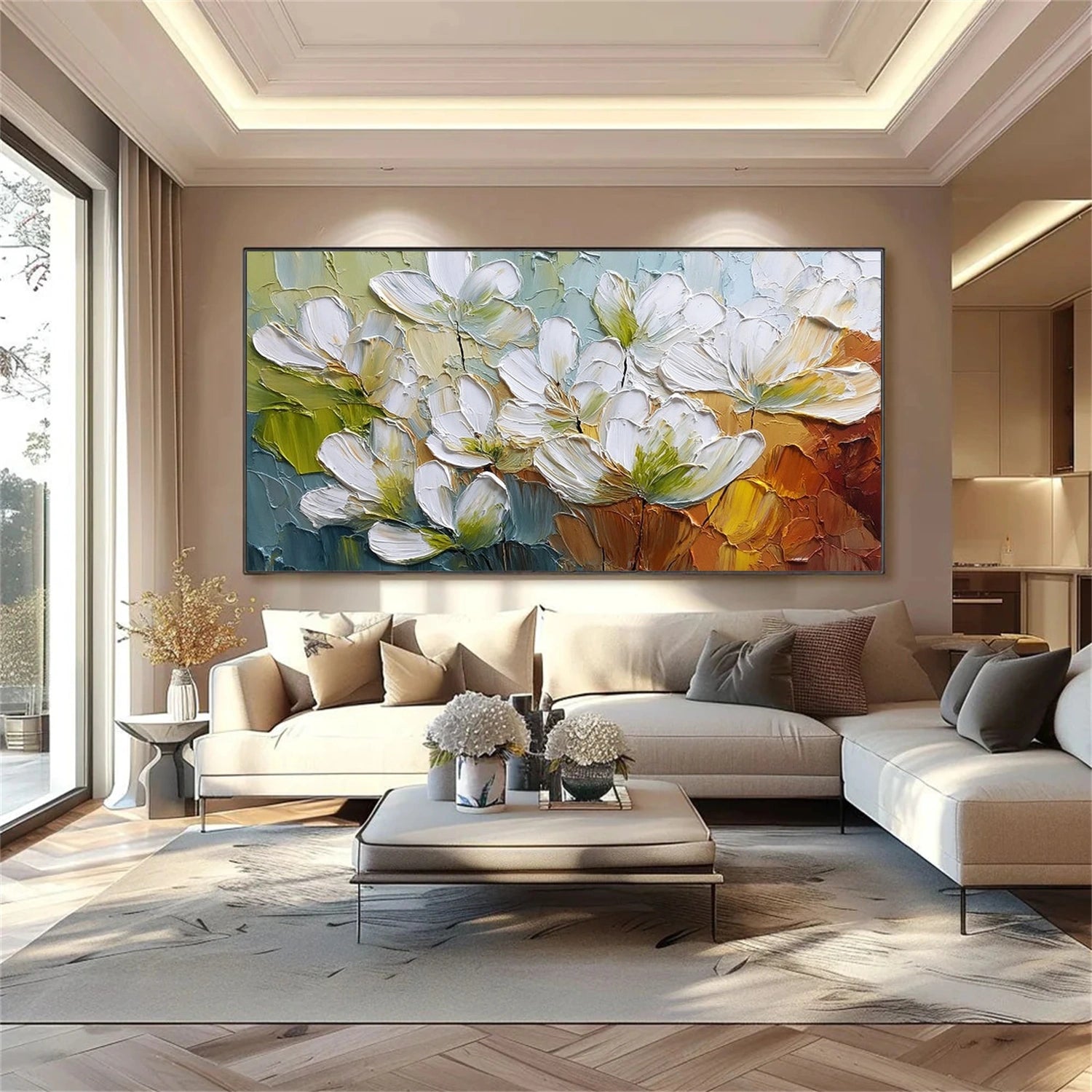 Flower & Tree Abstract Textured Canvas # FT 368