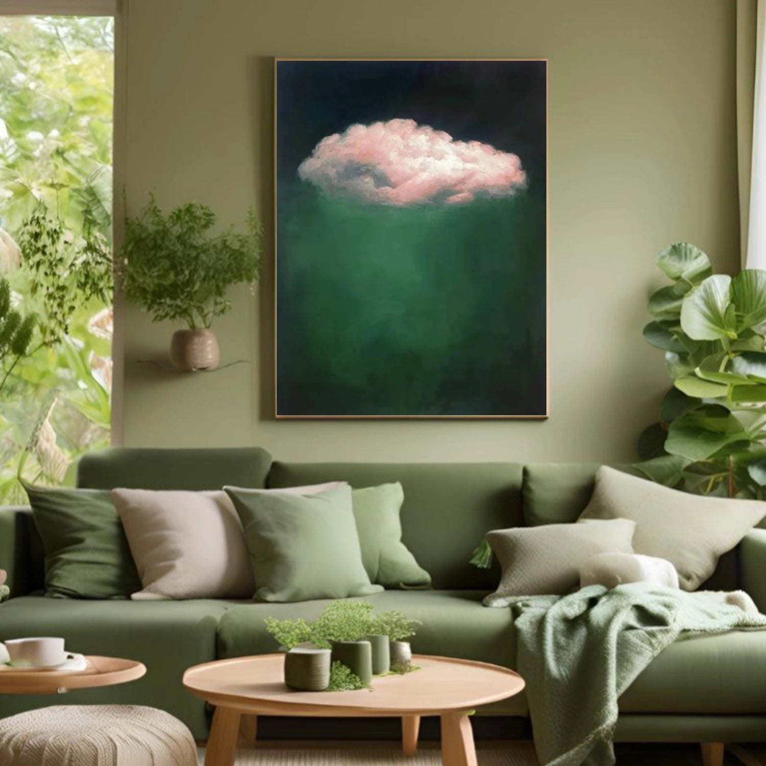 Ocean And Sky Abstract Canvas Art #OS364