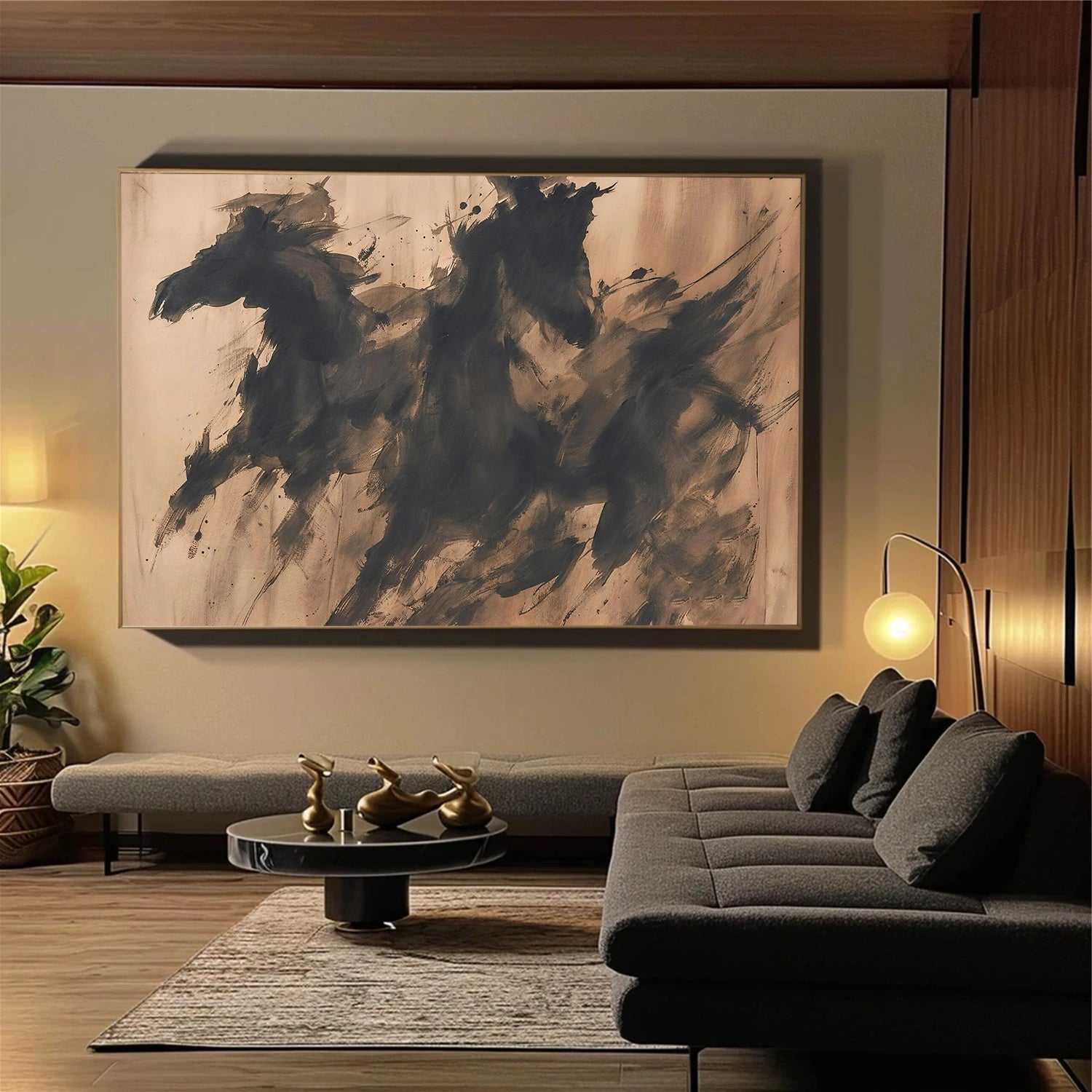 Abstract Animal Horse Canvas Art #AP207