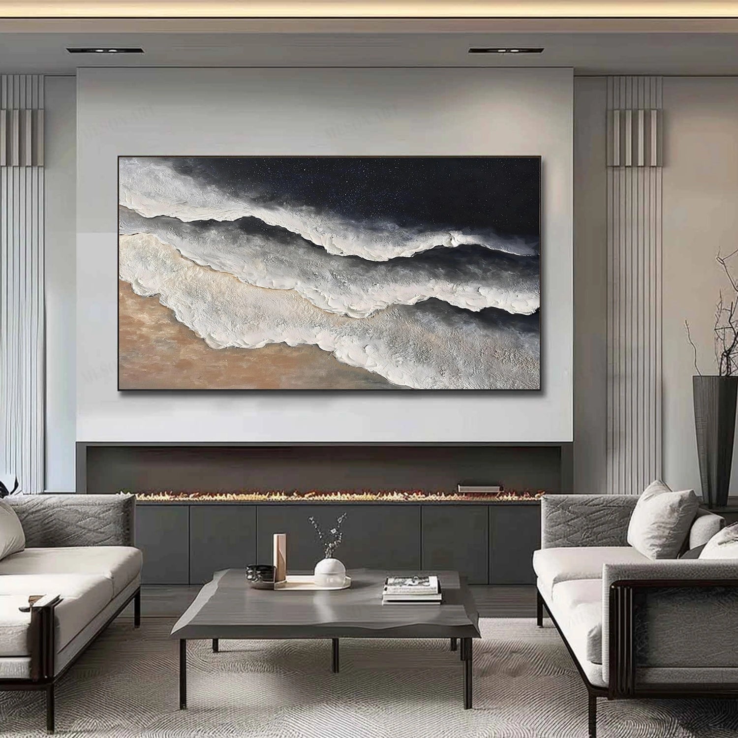 Ocean And Sky Abstract Texture Canvas Art  #OS384