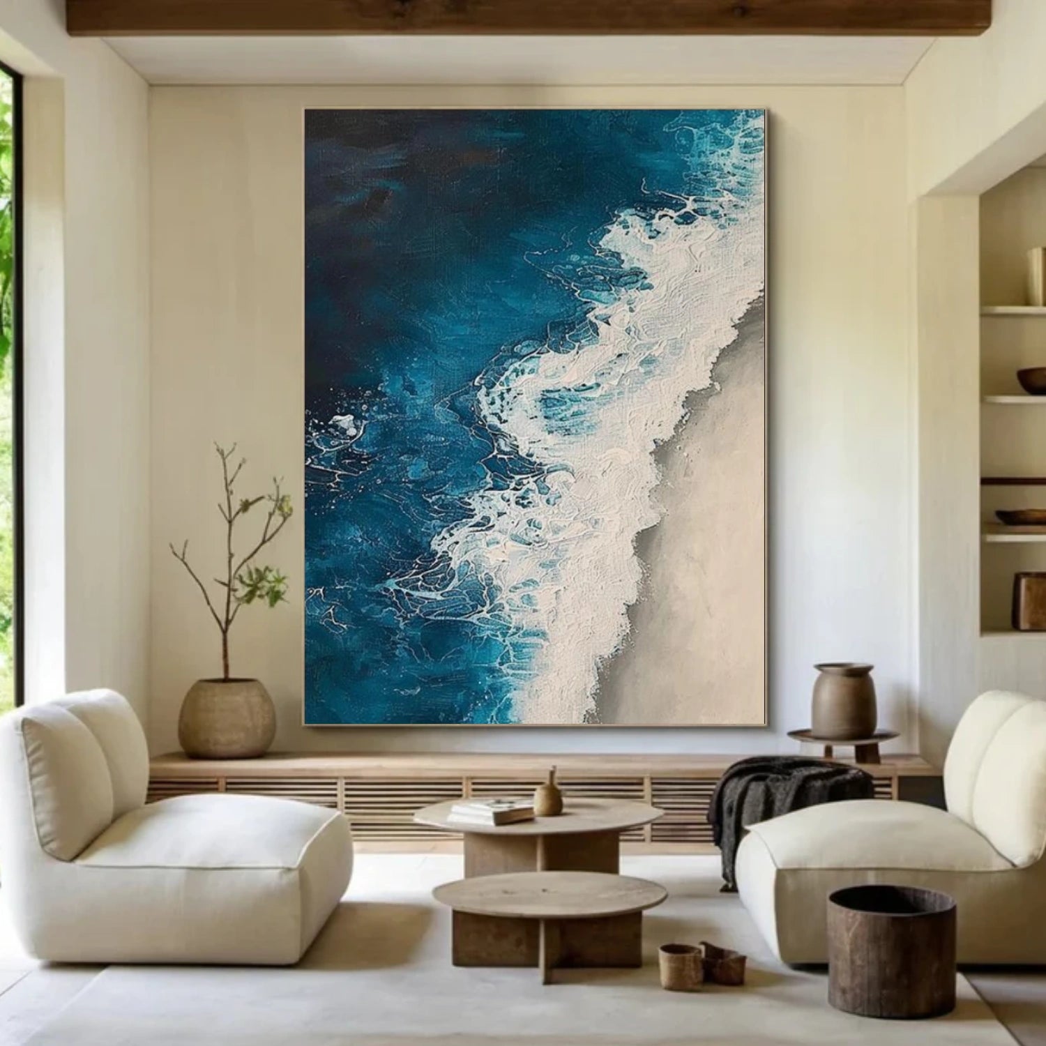 Ocean And Sky Abstract Textured Canvas Art #OS 309