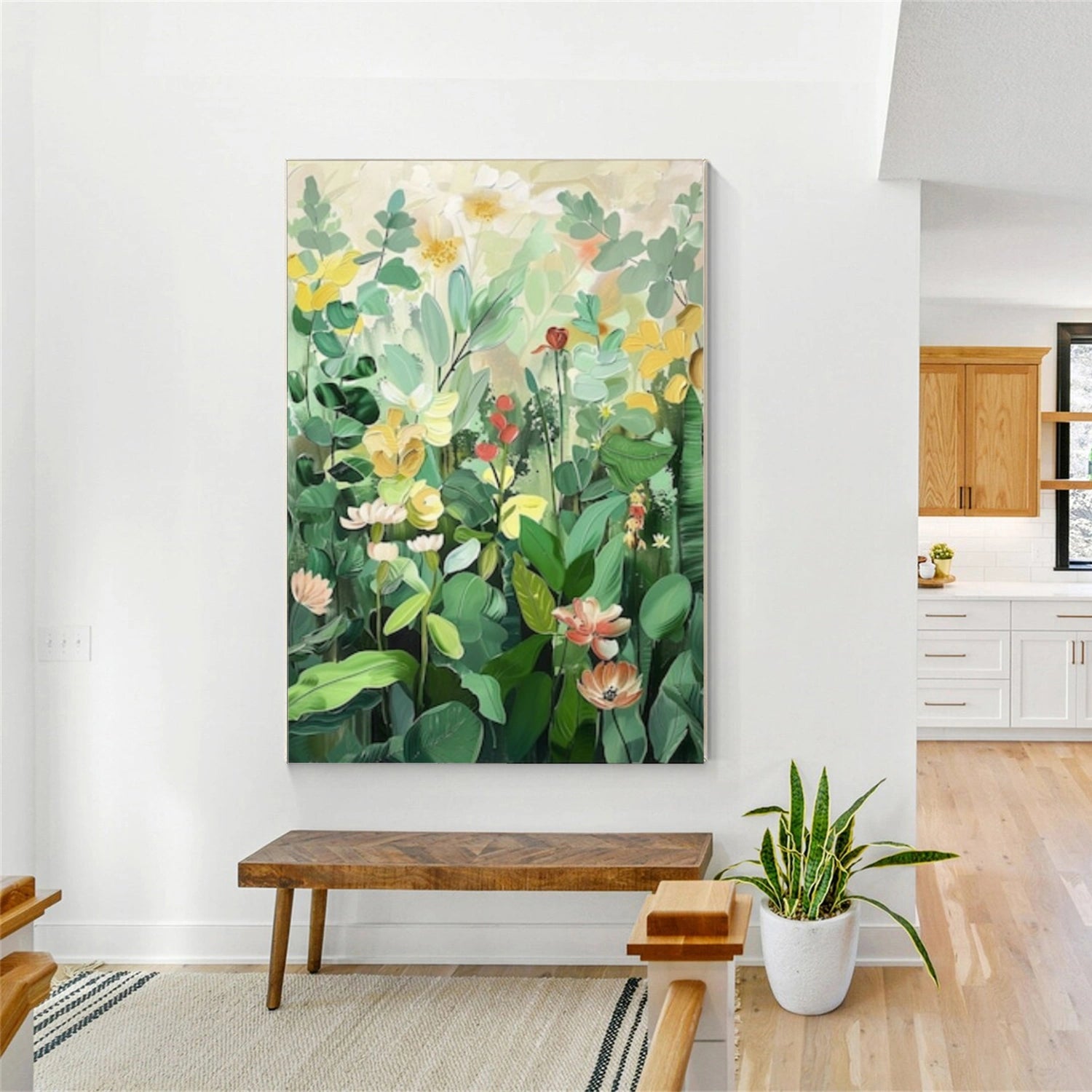 Flower & Tree Abstract Textured Canvas # FT 363