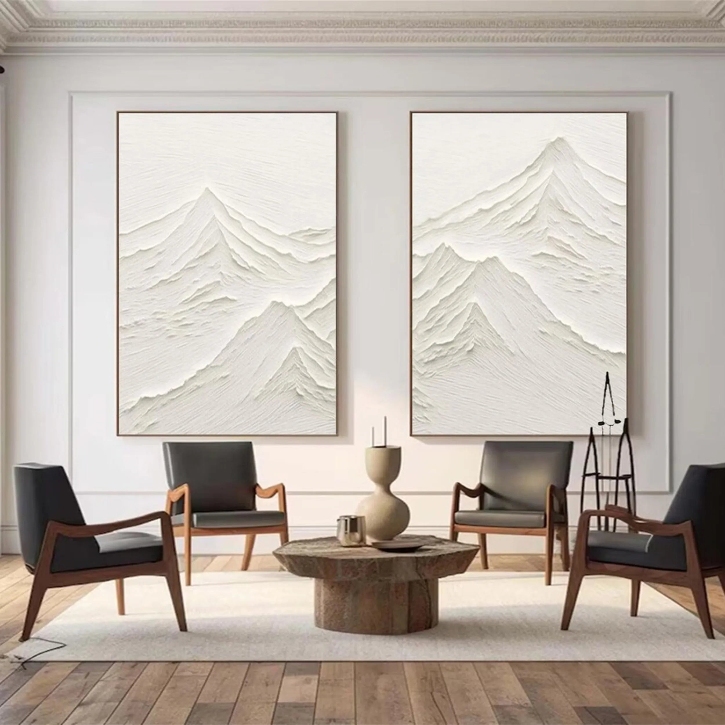 Plaster Art Minimalist Textured Paintings Set of 2 #MM265