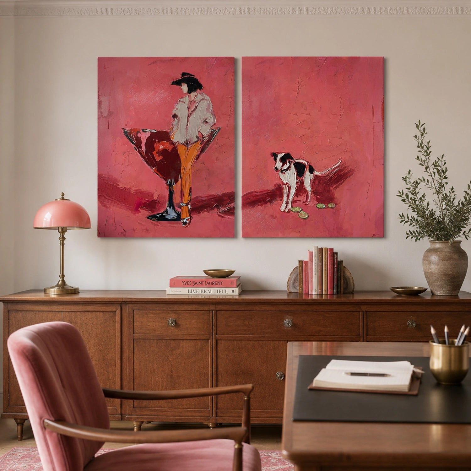Western Figurative Art Set of 2 #VE132