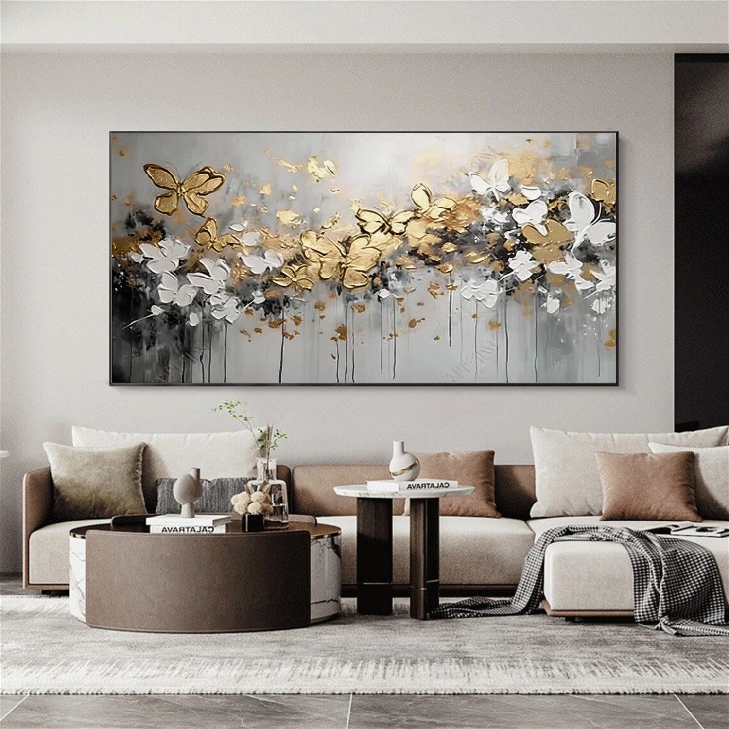 Flower & Tree Abstract Textured Canvas # FT 377