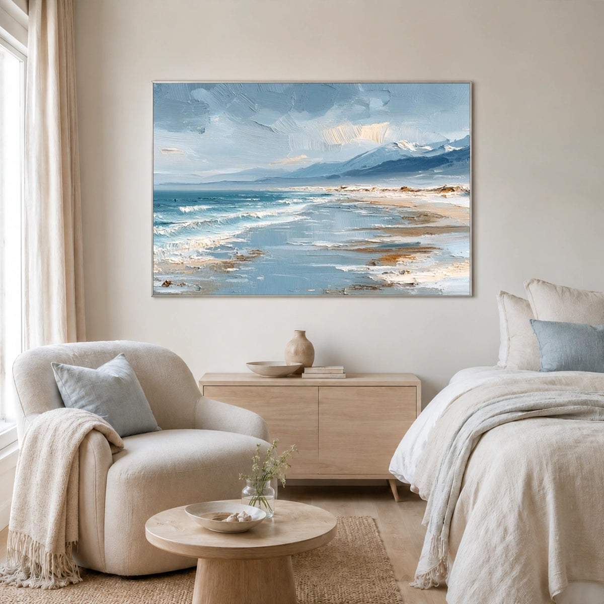 Ocean And Sky Abstract Texture Canvas Art #OS488