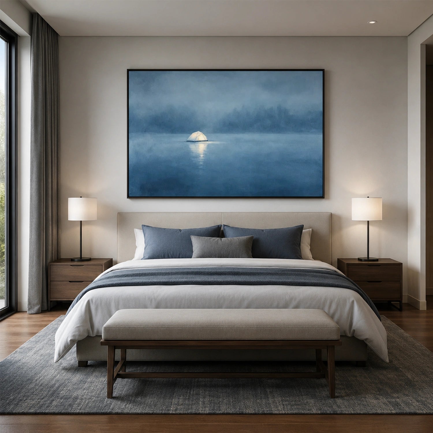 Ocean And Sky Abstract Canvas Art #OS458