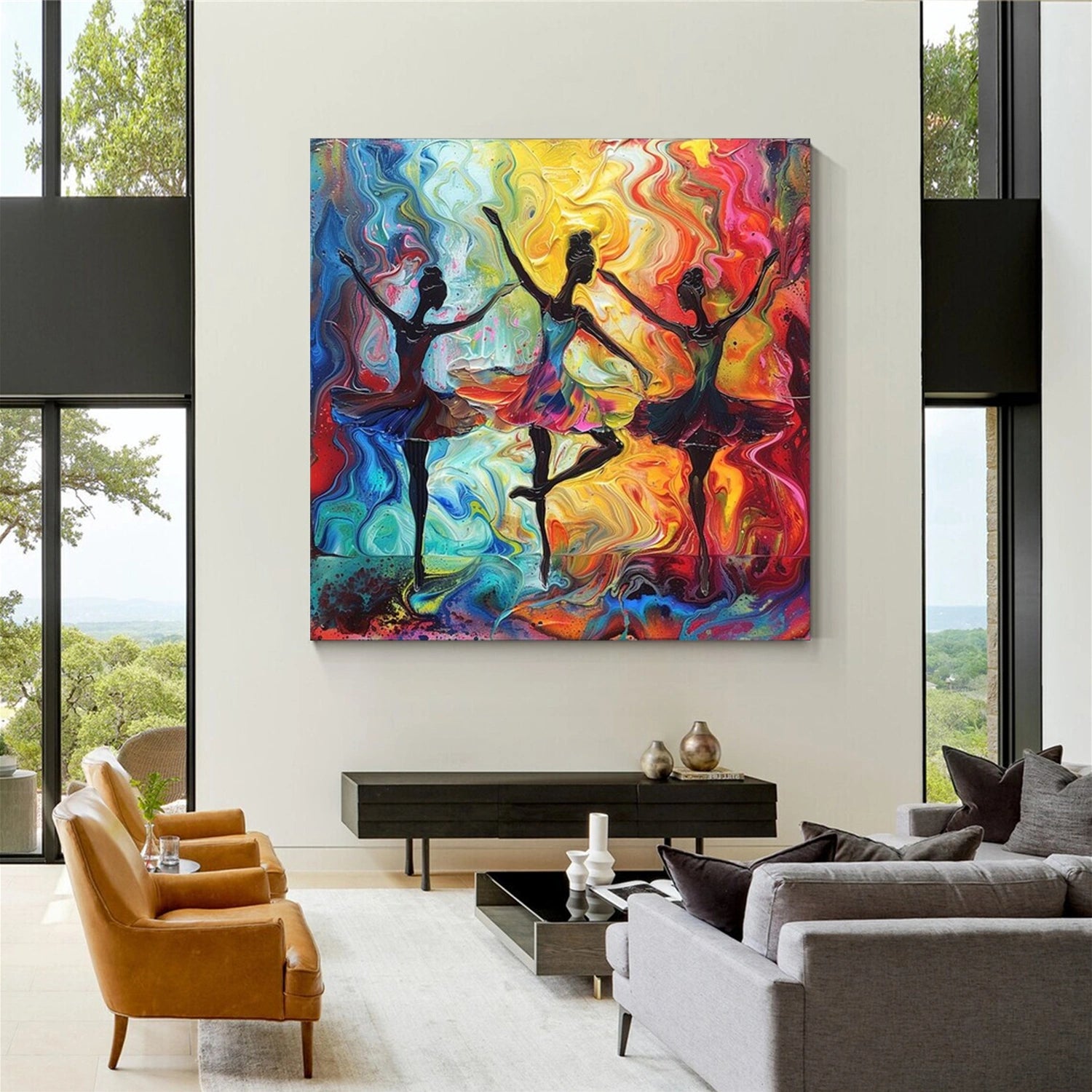 Colorful Abstract Portrait  Wall Art #PT031