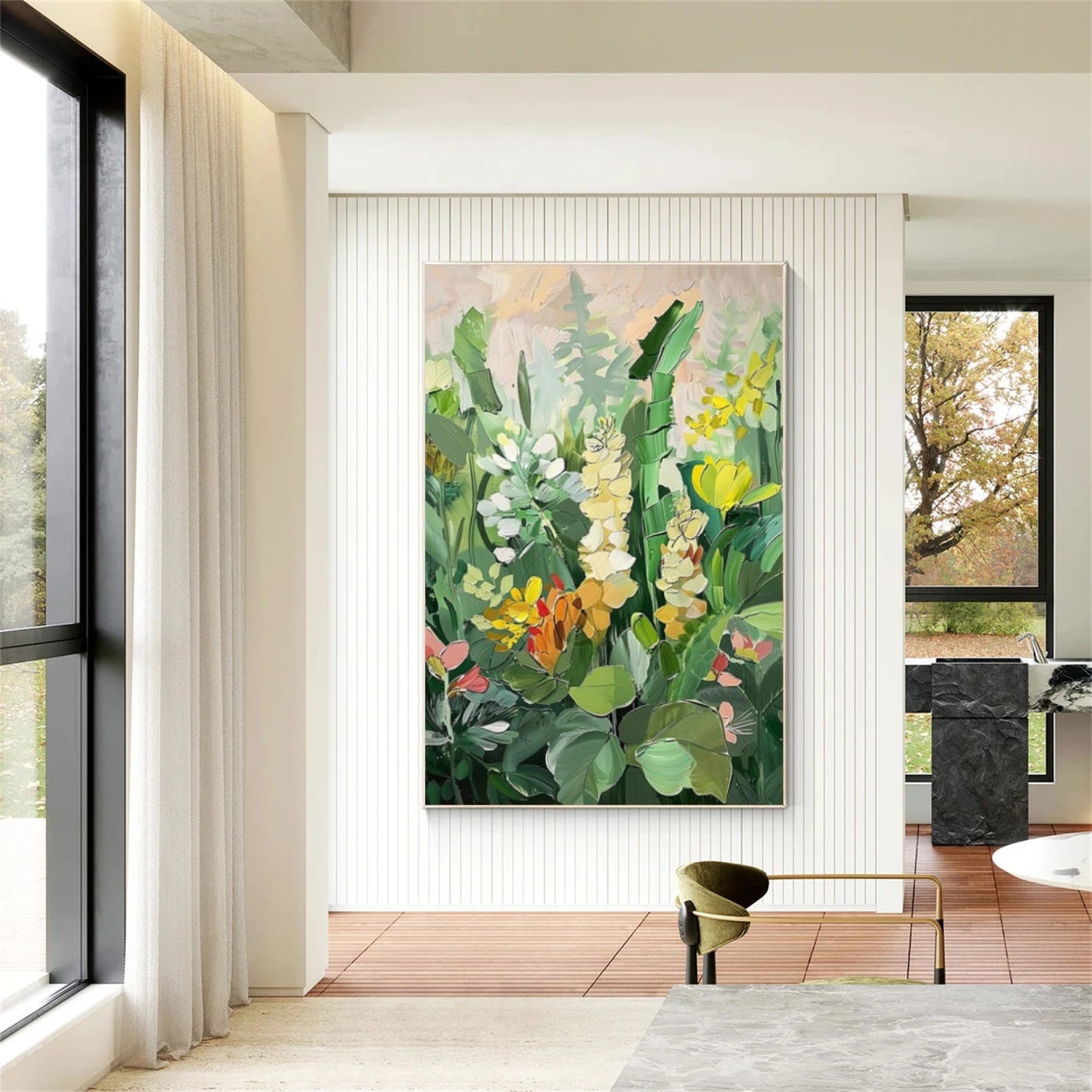 Flower & Tree Abstract Textured Canvas # FT 364