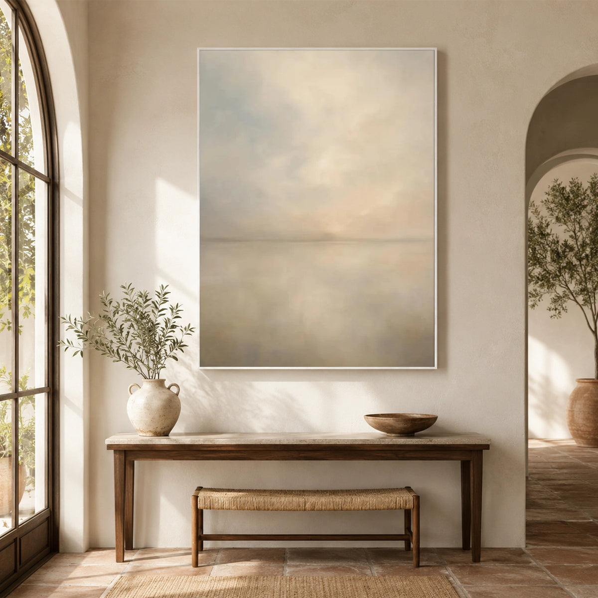 Ocean And Sky Abstract Texture Canvas Art #OS484